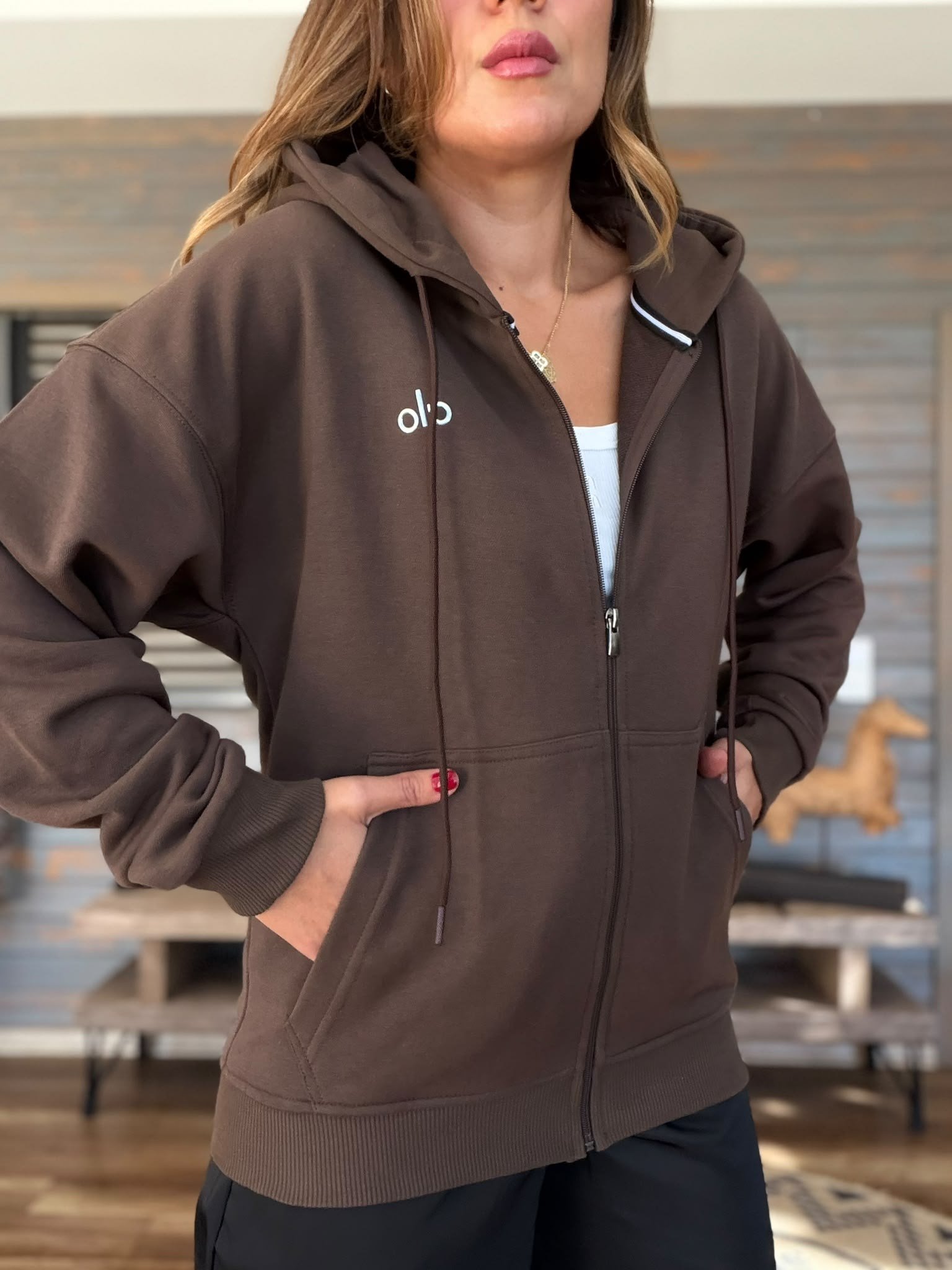 Slikon Gümüş Logolu Tam Fermuarlı Sweatshirt