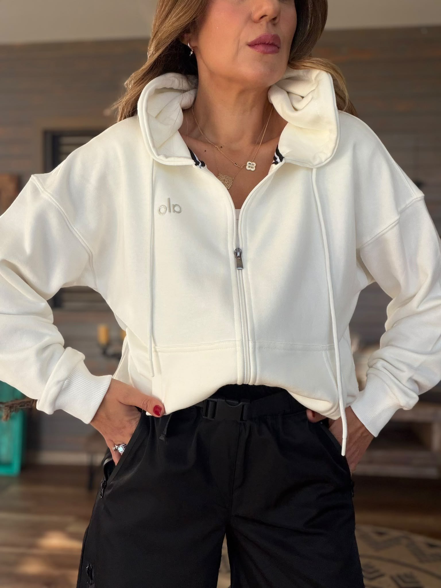 Slikon Gümüş Logolu Tam Fermuarlı Sweatshirt