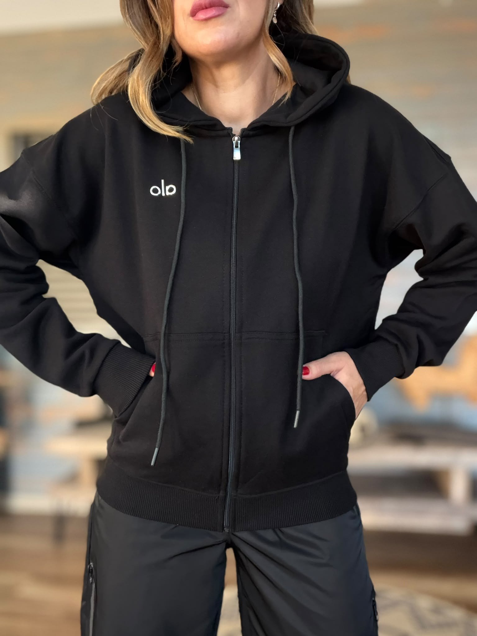Slikon Gümüş Logolu Tam Fermuarlı Sweatshirt