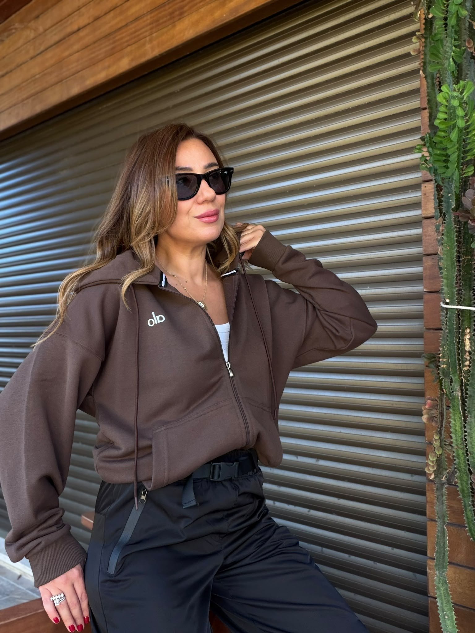 Slikon Gümüş Logolu Tam Fermuarlı Sweatshirt