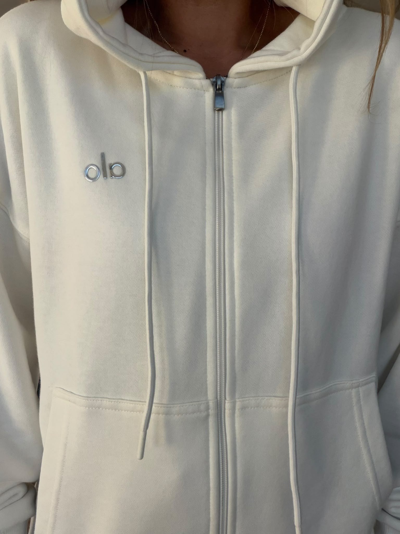 Slikon Gümüş Logolu Tam Fermuarlı Sweatshirt