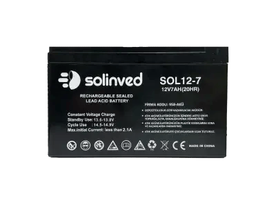 Solinved E-SOL12-7 7Ah 12V UPS ve Alarm Aküsü