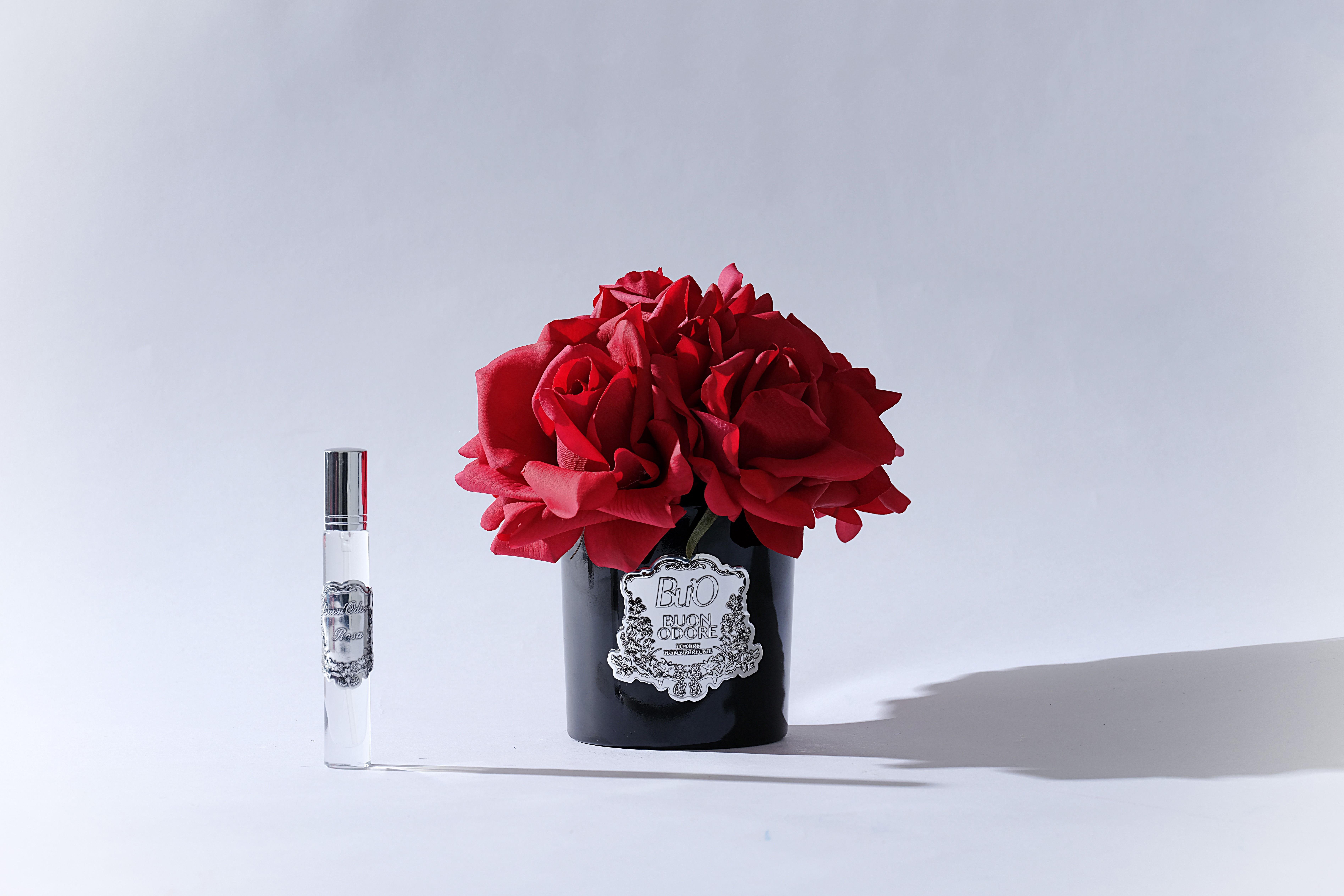 Siyah Cam Silver 5 Gül