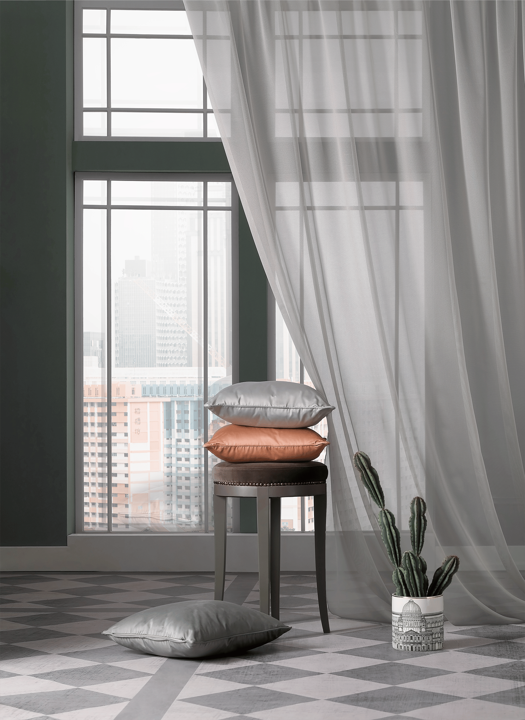 Borneo Tulle Perdelik Kumaş