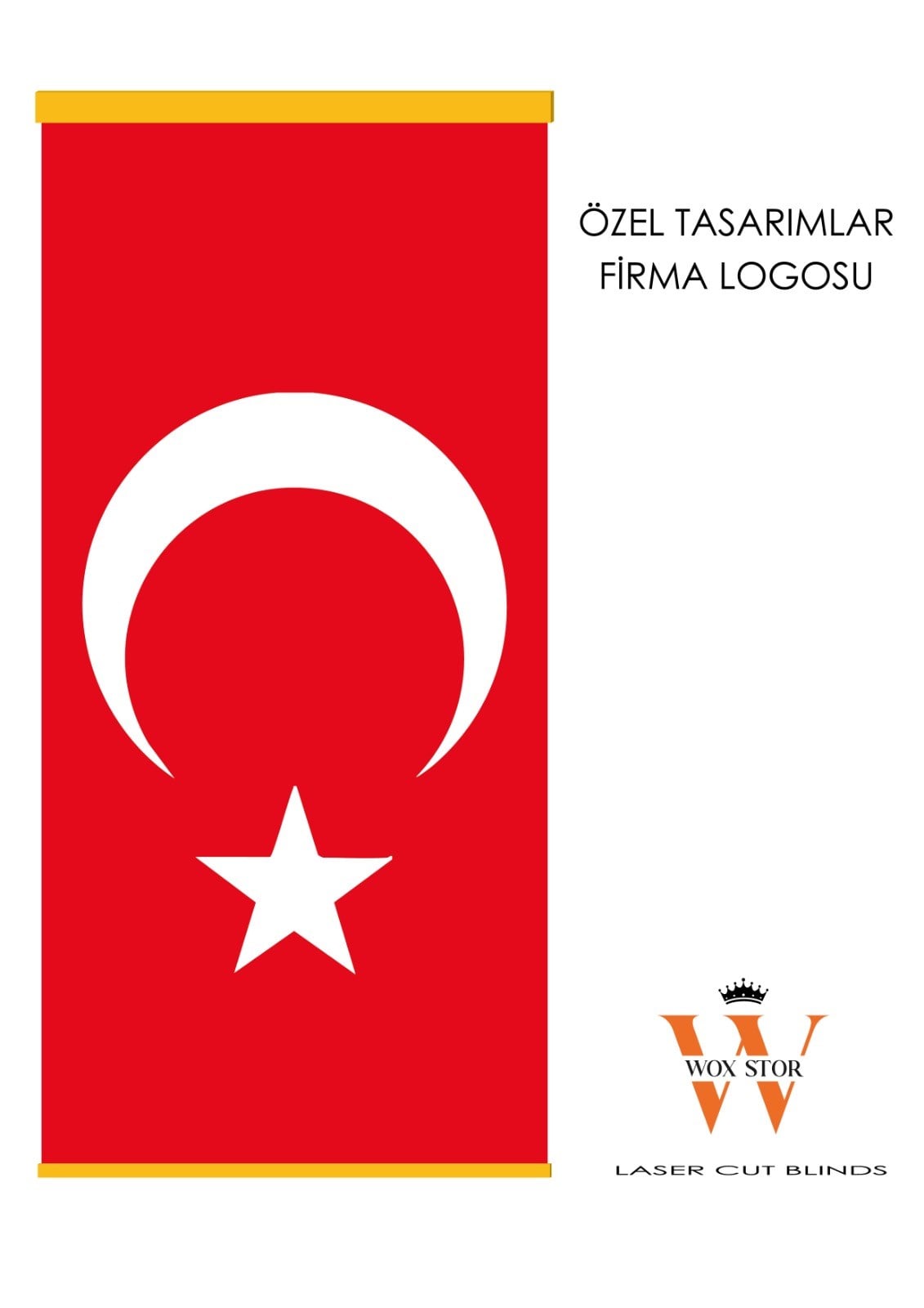 Lazer Kesim Özel Tasarım Firma Logosu Bayrak
