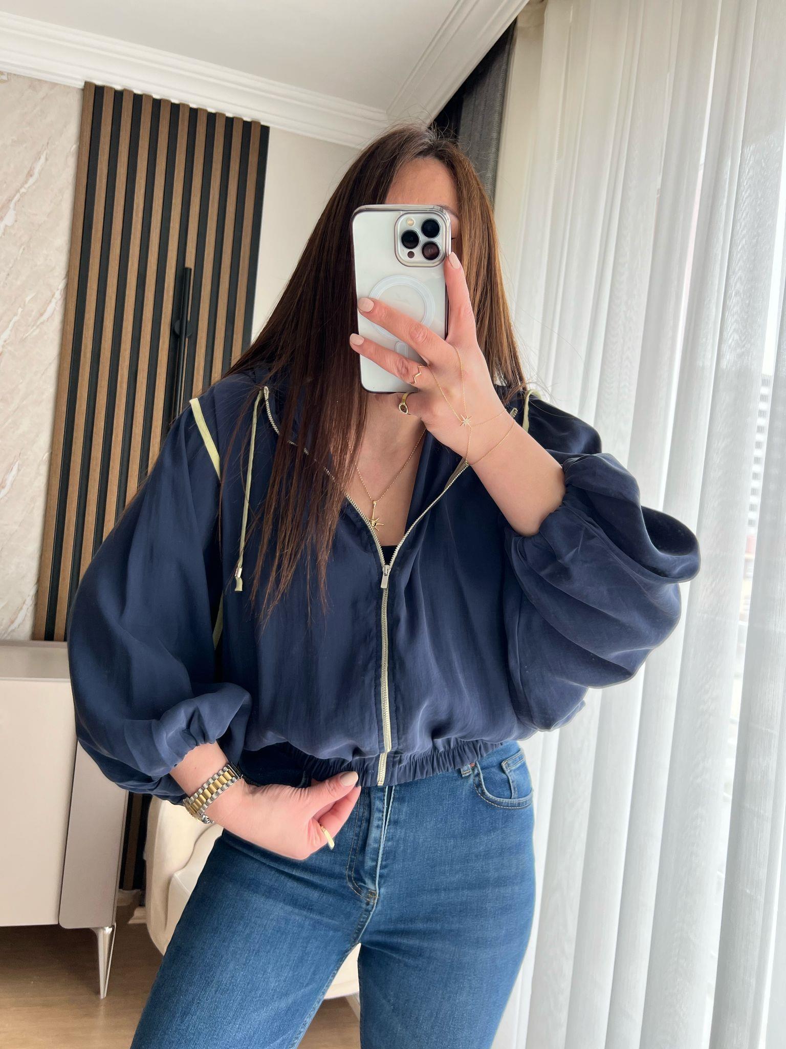 MODAL BOMBER CEKET LACİVERT  - 1064