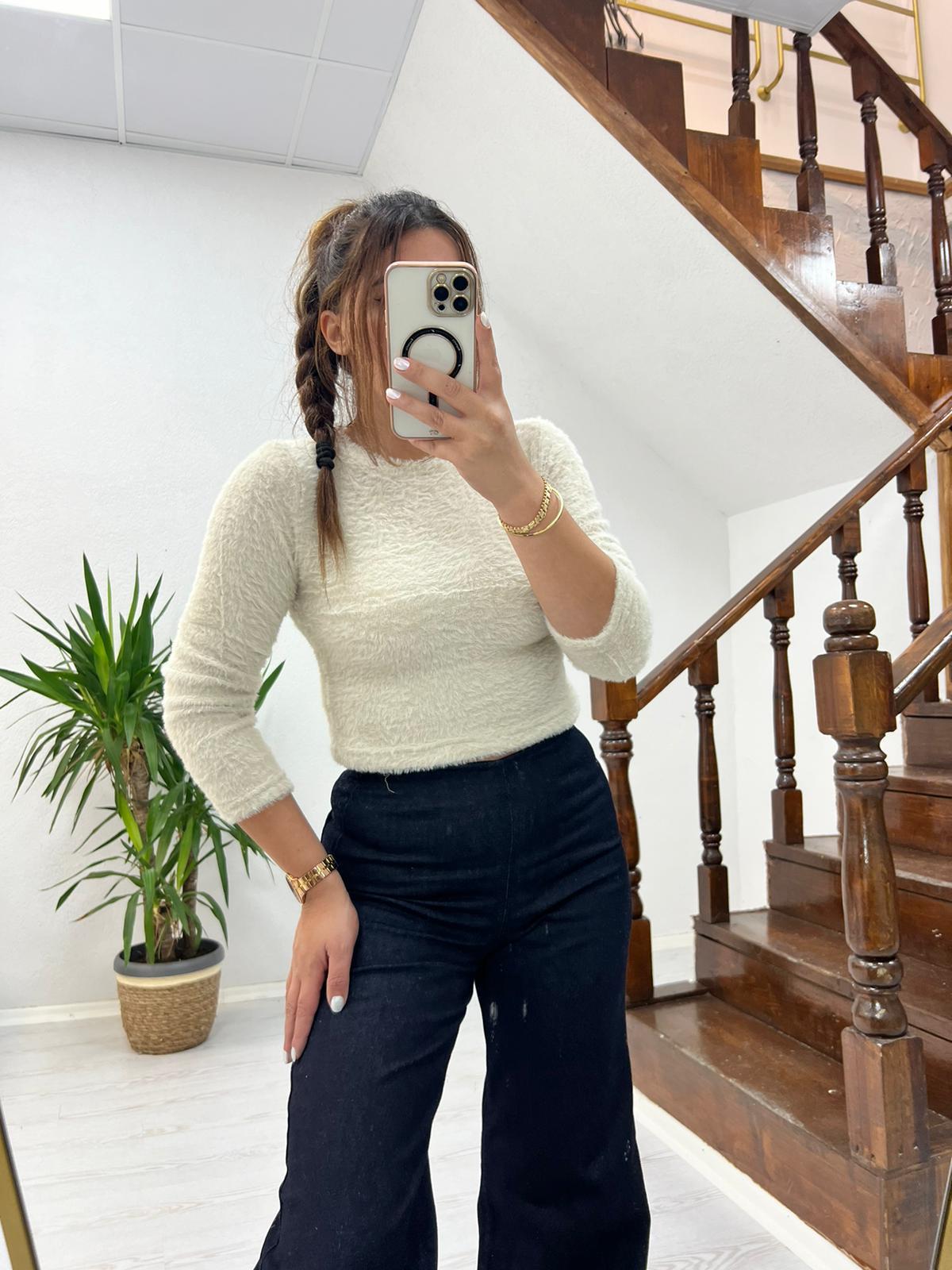 PELUŞ CROP BEJ - 1202