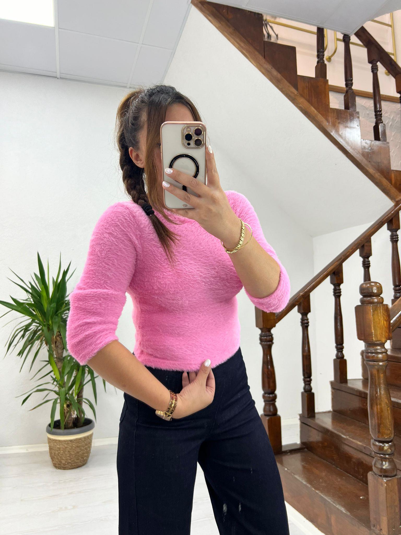 PELUŞ CROP PEMBE - 1202