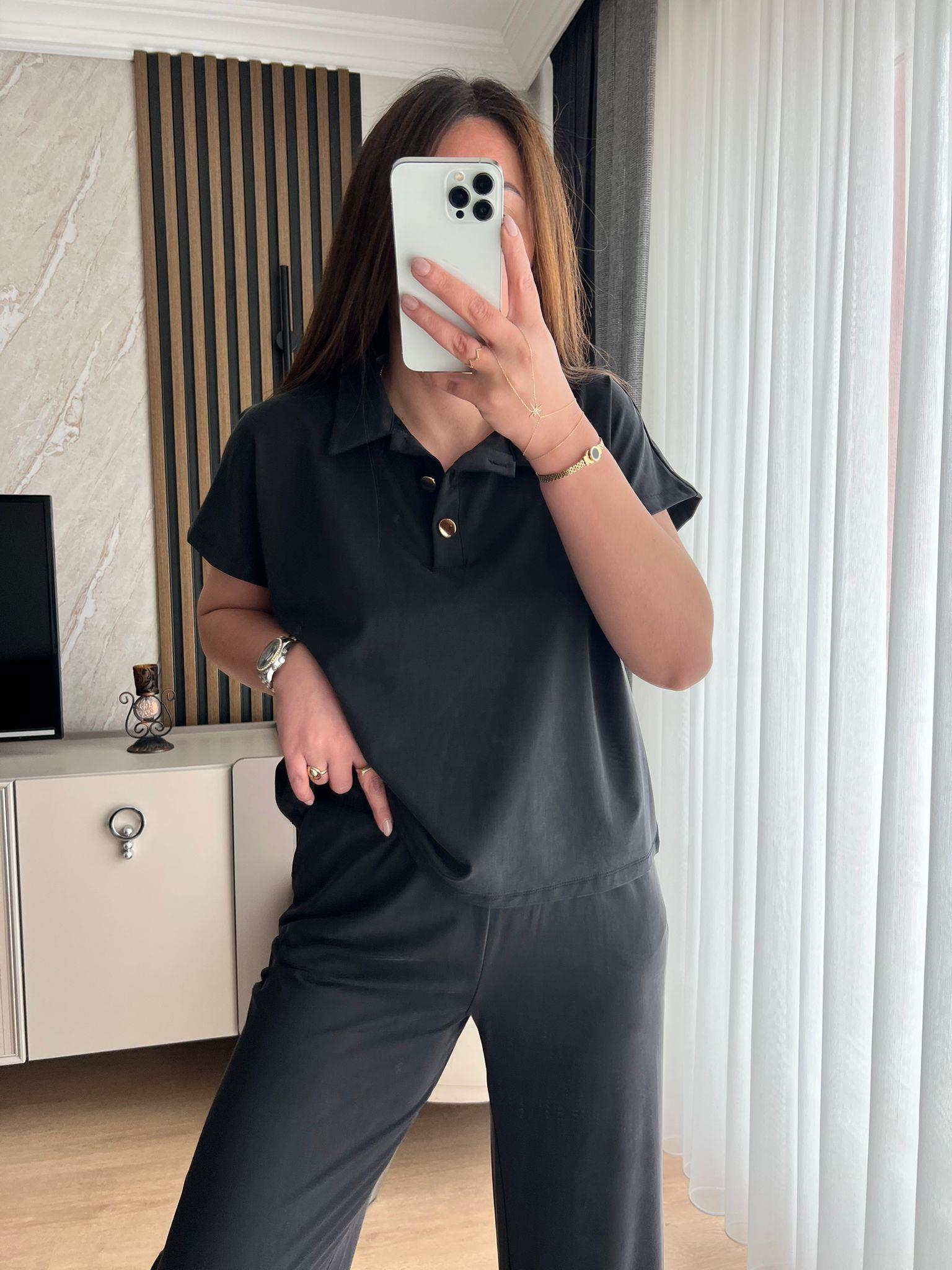 POLO YAKA GOLD DÜĞMELİ TAKIM - 1129 