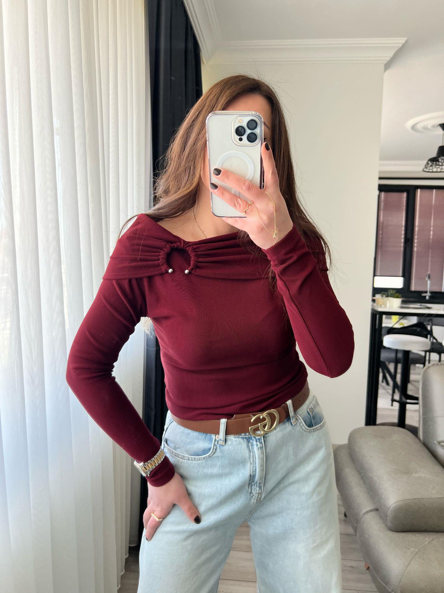 TOKALI BLUZ BORDO