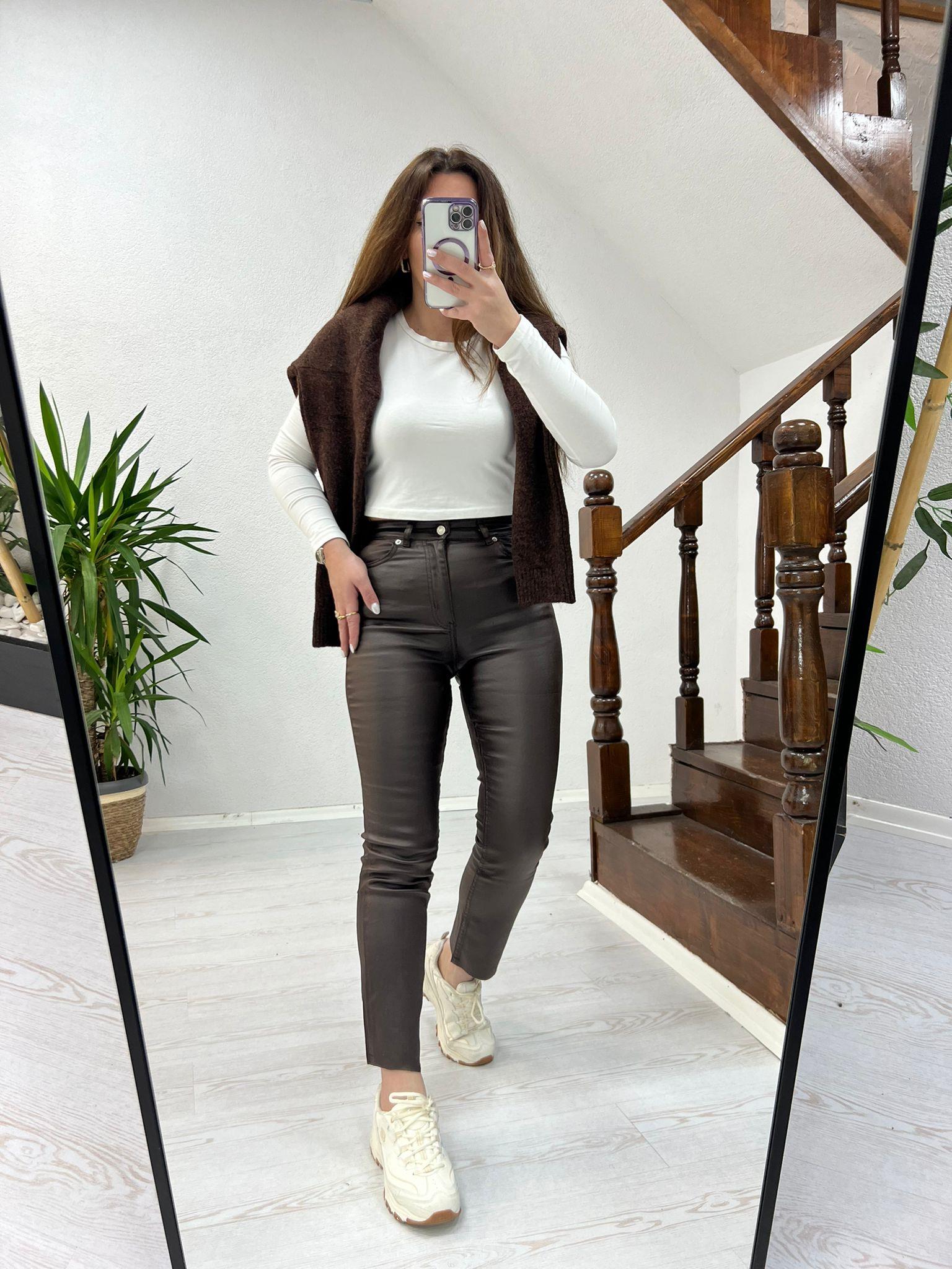 ZR MUMLU PANTOLON KAHVERENGİ - 1239