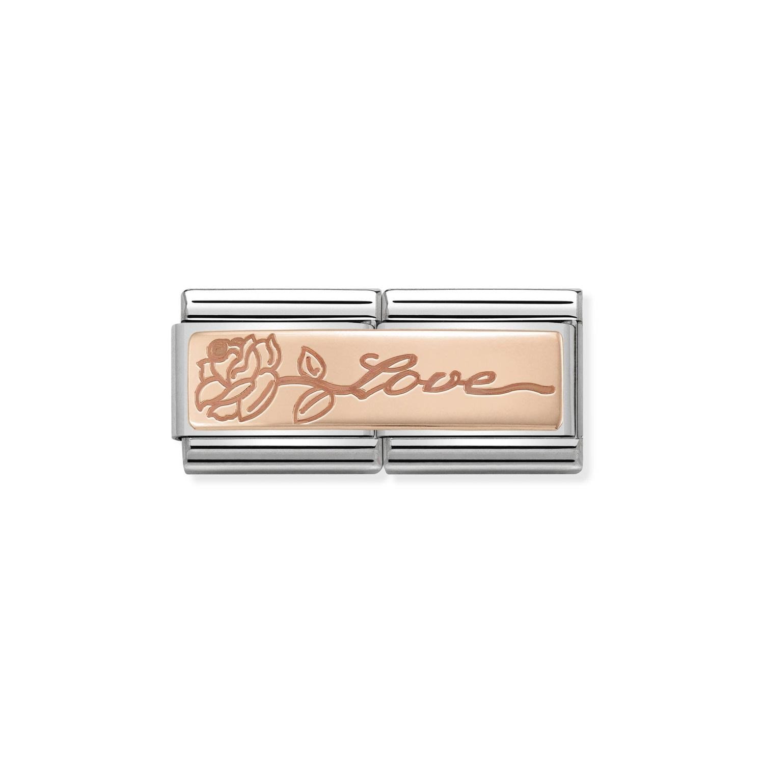 Composable Classic Çift Link Love Çiçek 9 Ayar Rose Gold