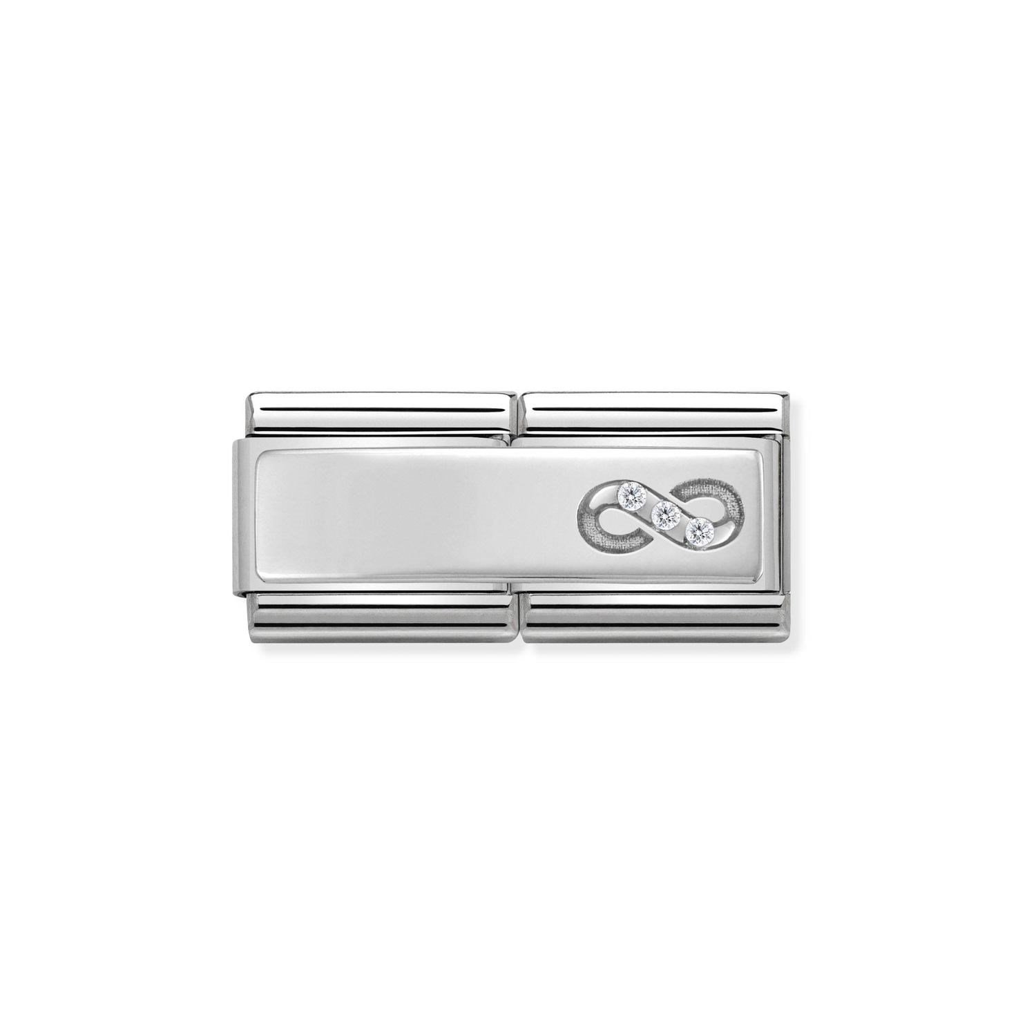 Composable Classic Çift Link Taşlı Sonsuzluk 925 Ayar Gümüş