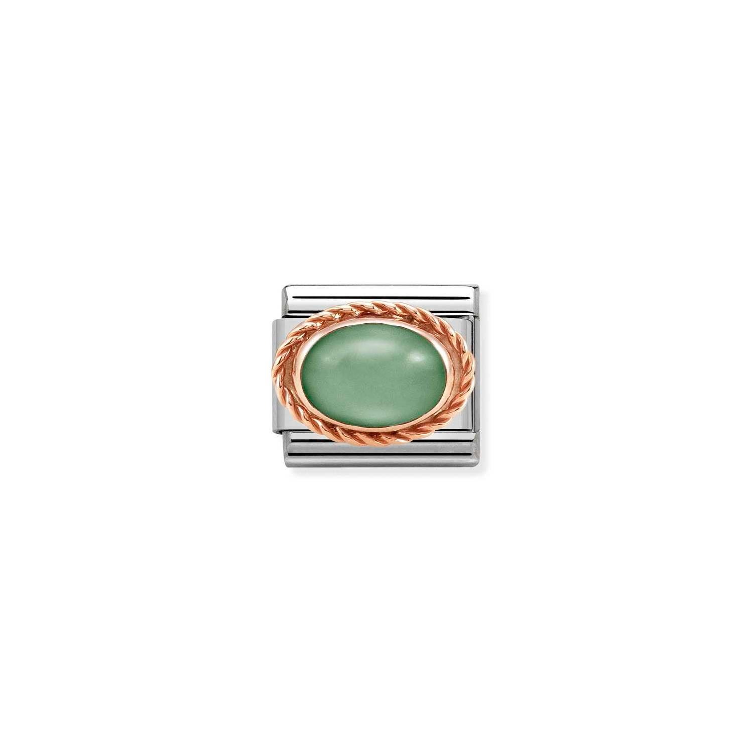 Composable Classic Link Açık Yeşil Taşlı Burgu Çerçeve 9 Ayar Rose Gold