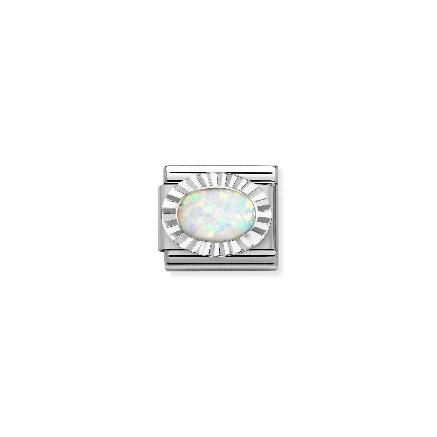 Composable Classic Link Beyaz Opal 925 Ayar Gümüş