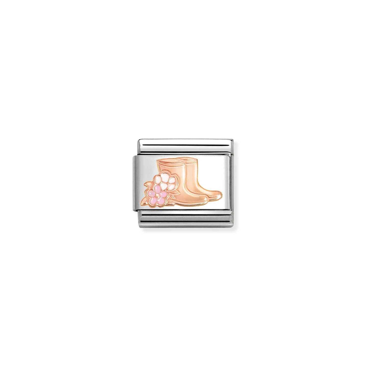 Composable Classic Link Çiçekli Bot 9 Ayar Rose Gold