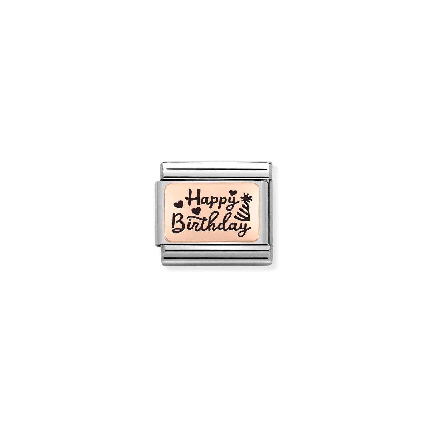 Composable Classic Link Happy Birthday Simgeli 9 Ayar Rose Gold