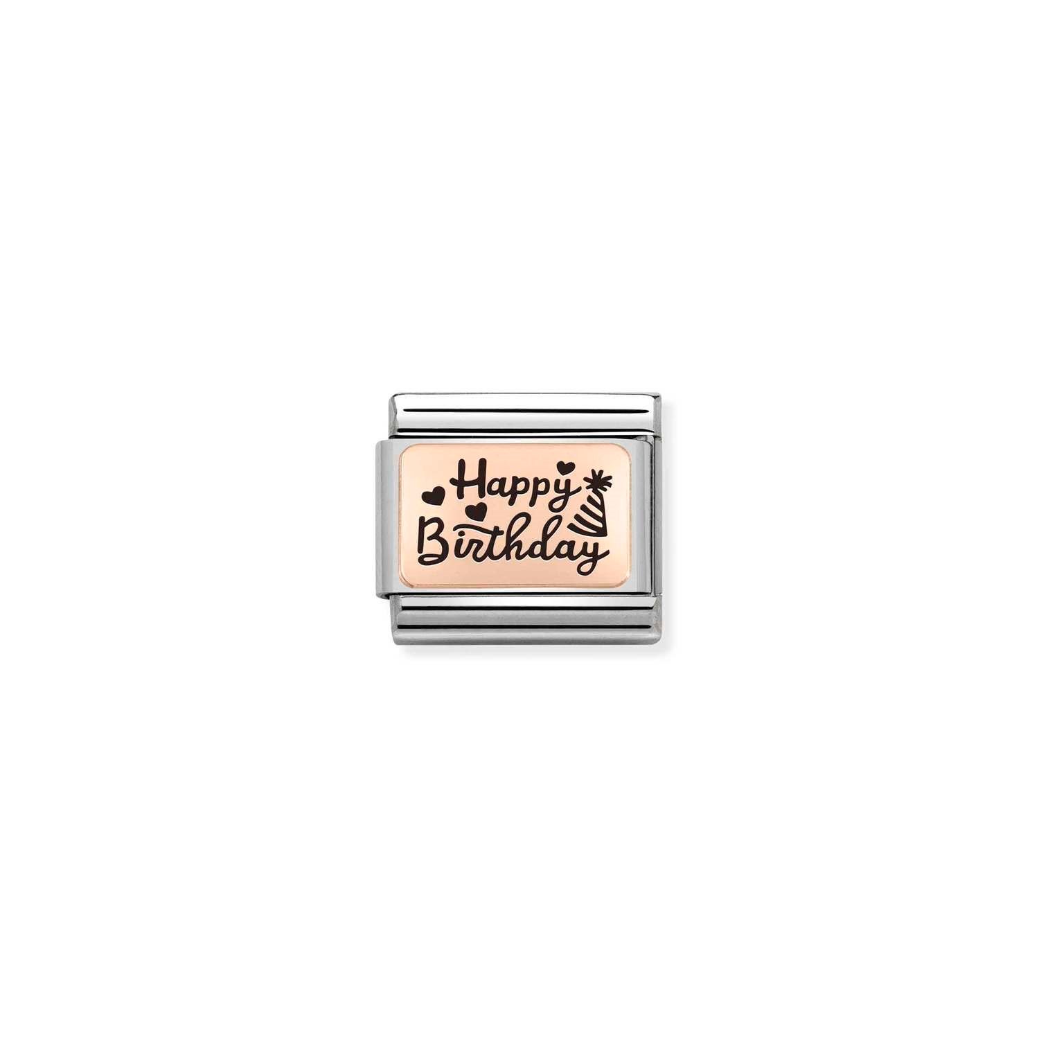 Composable Classic Link Happy Birthday Simgeli 9 Ayar Rose Gold