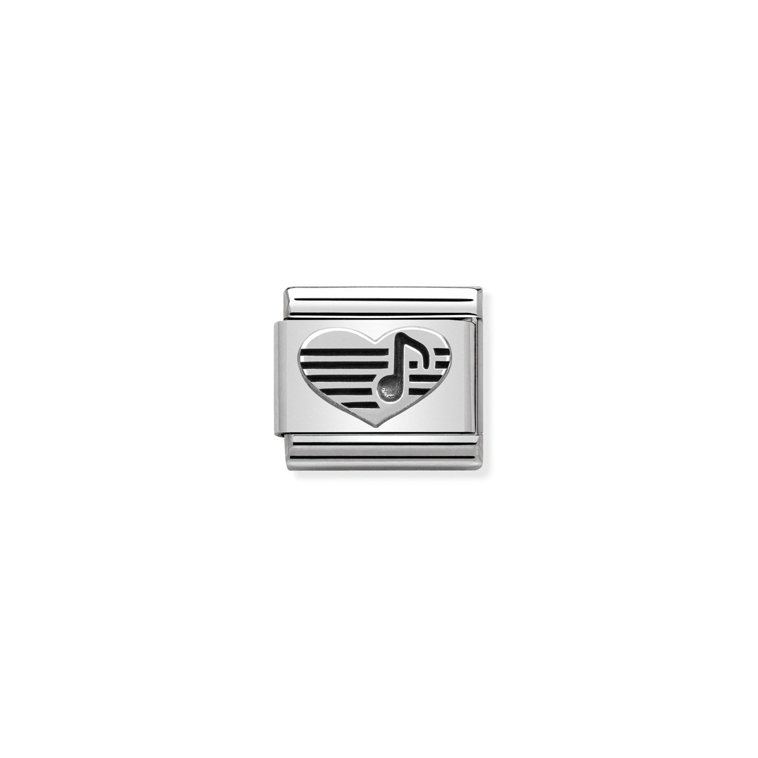 Composable Classic Link Kalp ve Nota 925 Ayar Gümüş