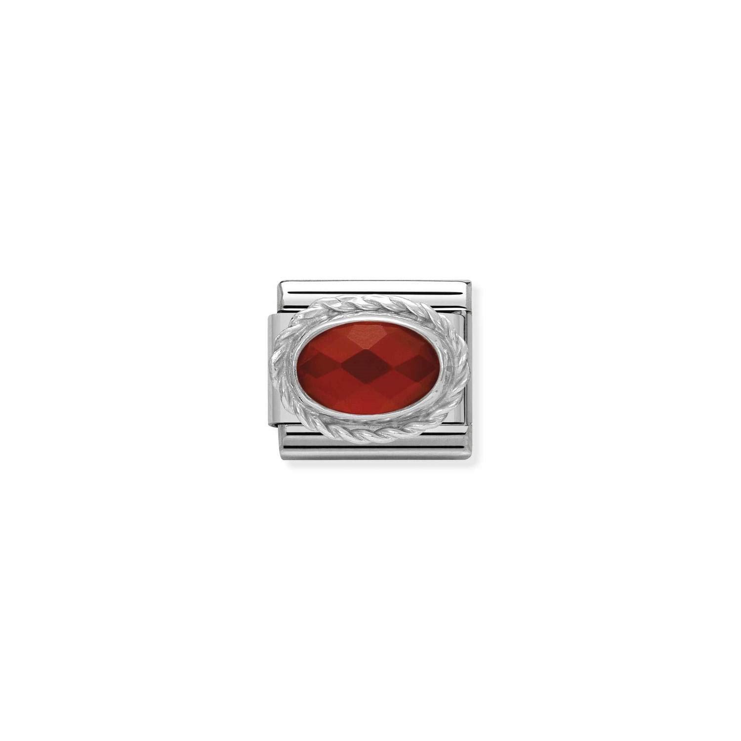 Composable Classic Link Kırmızı Akik Taşlı 925 Ayar Gümüş