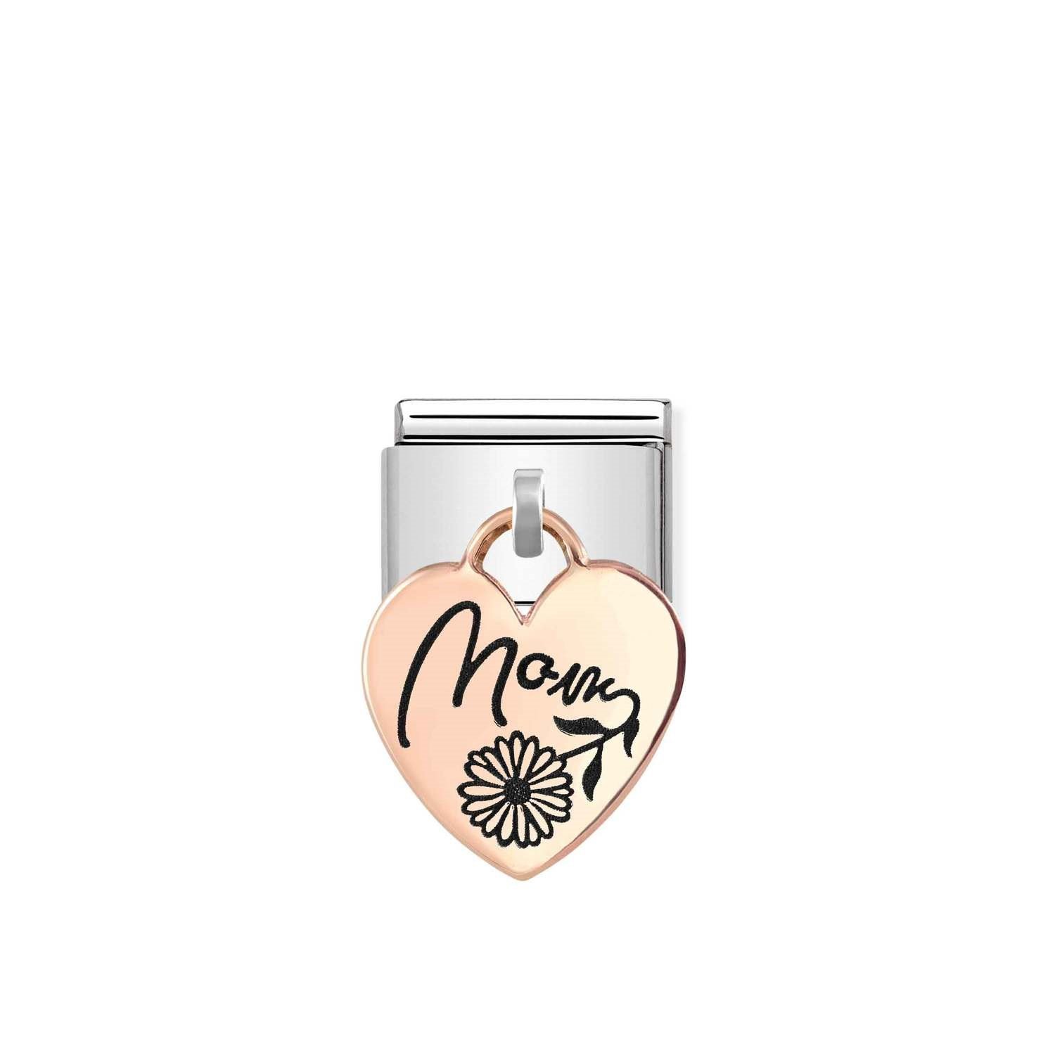Composable Classic Link Mom Çiçek Rose Gold Charm