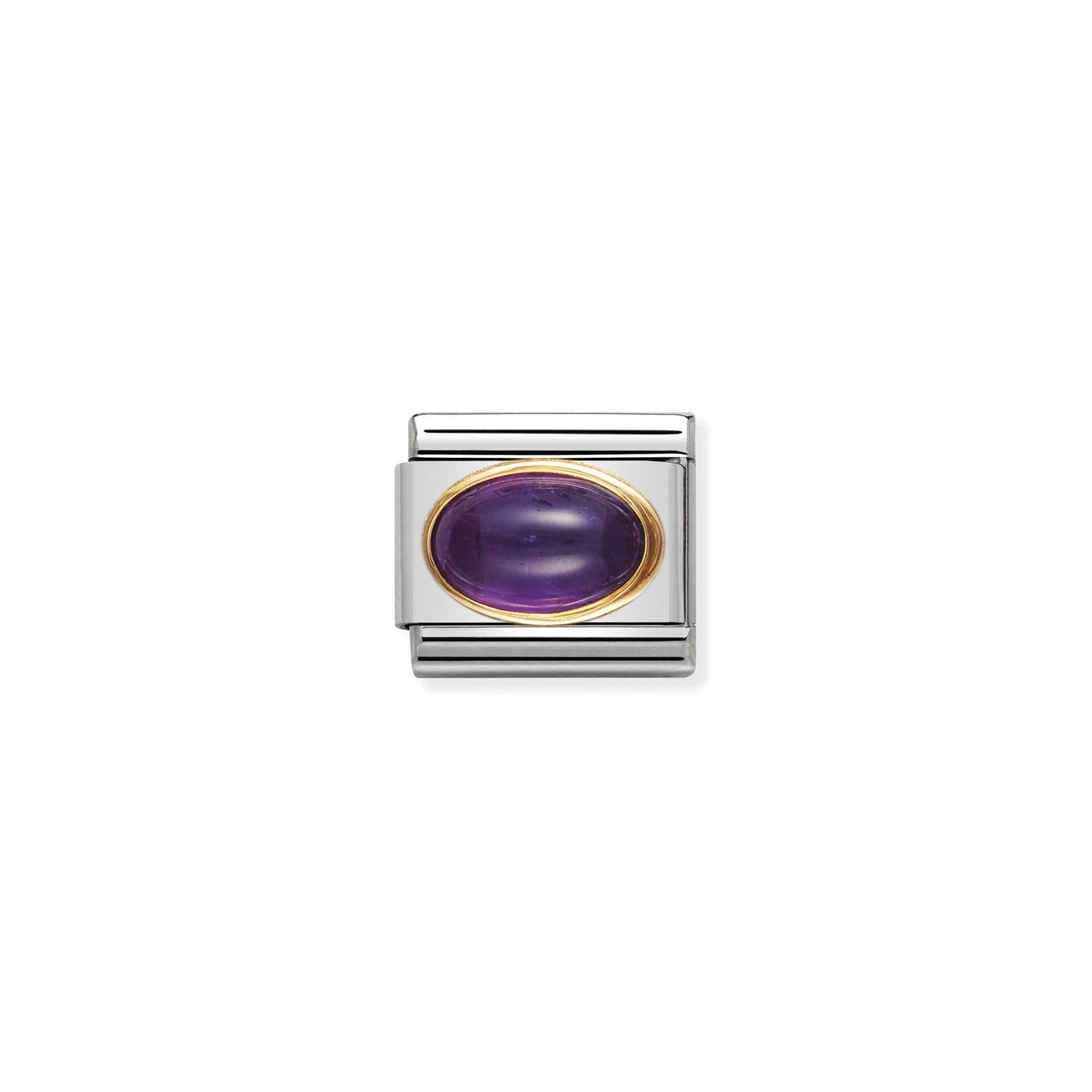 Composable Classic Link Oval Ametist Taşlı 18 Ayar Altın