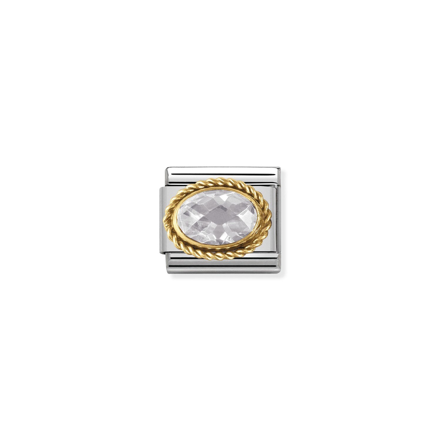 Composable Classic Link Oval Beyaz 18 Ayar Altın