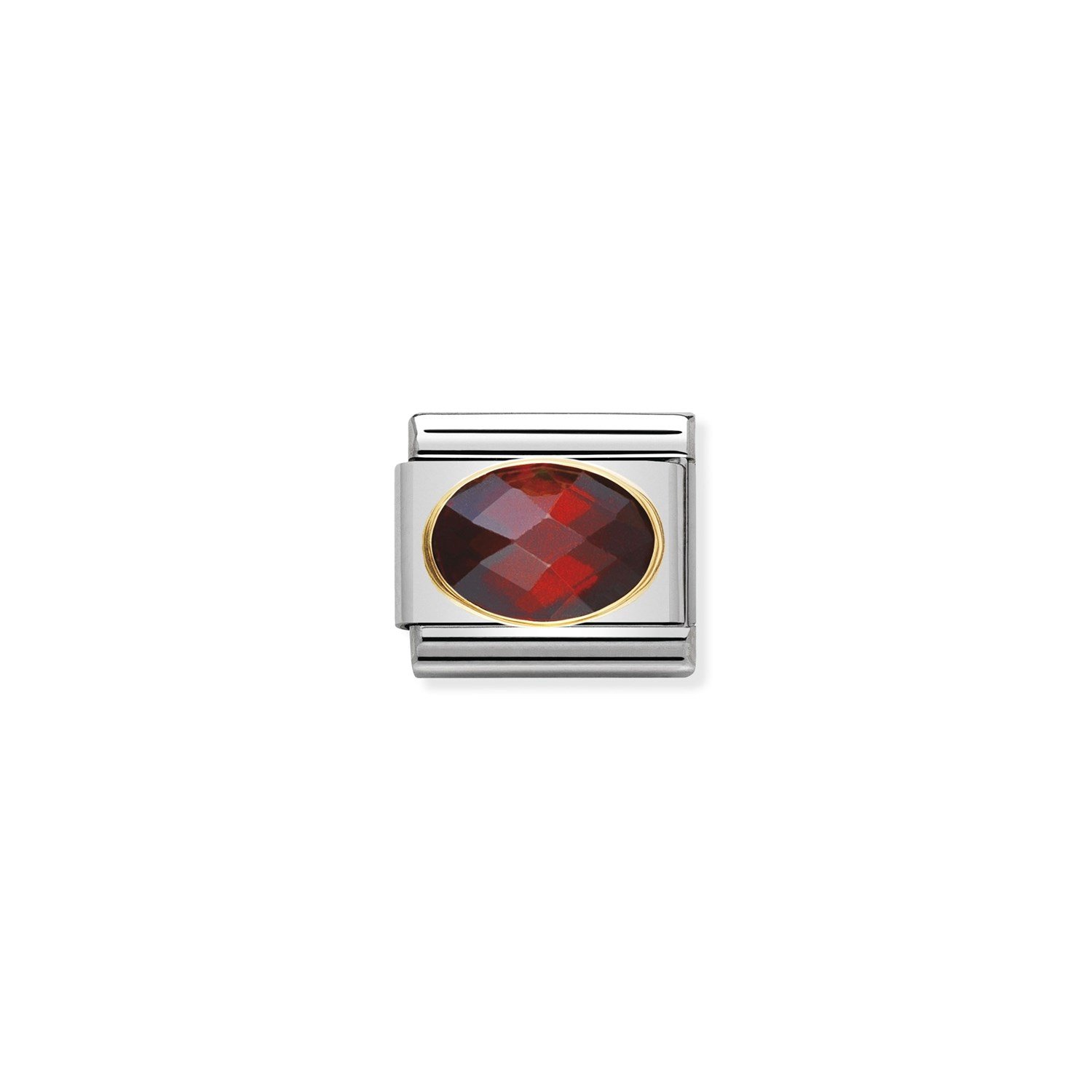 Composable Classic Link Oval Kırmızı Zirkon Taşlı 18 Ayar Altın