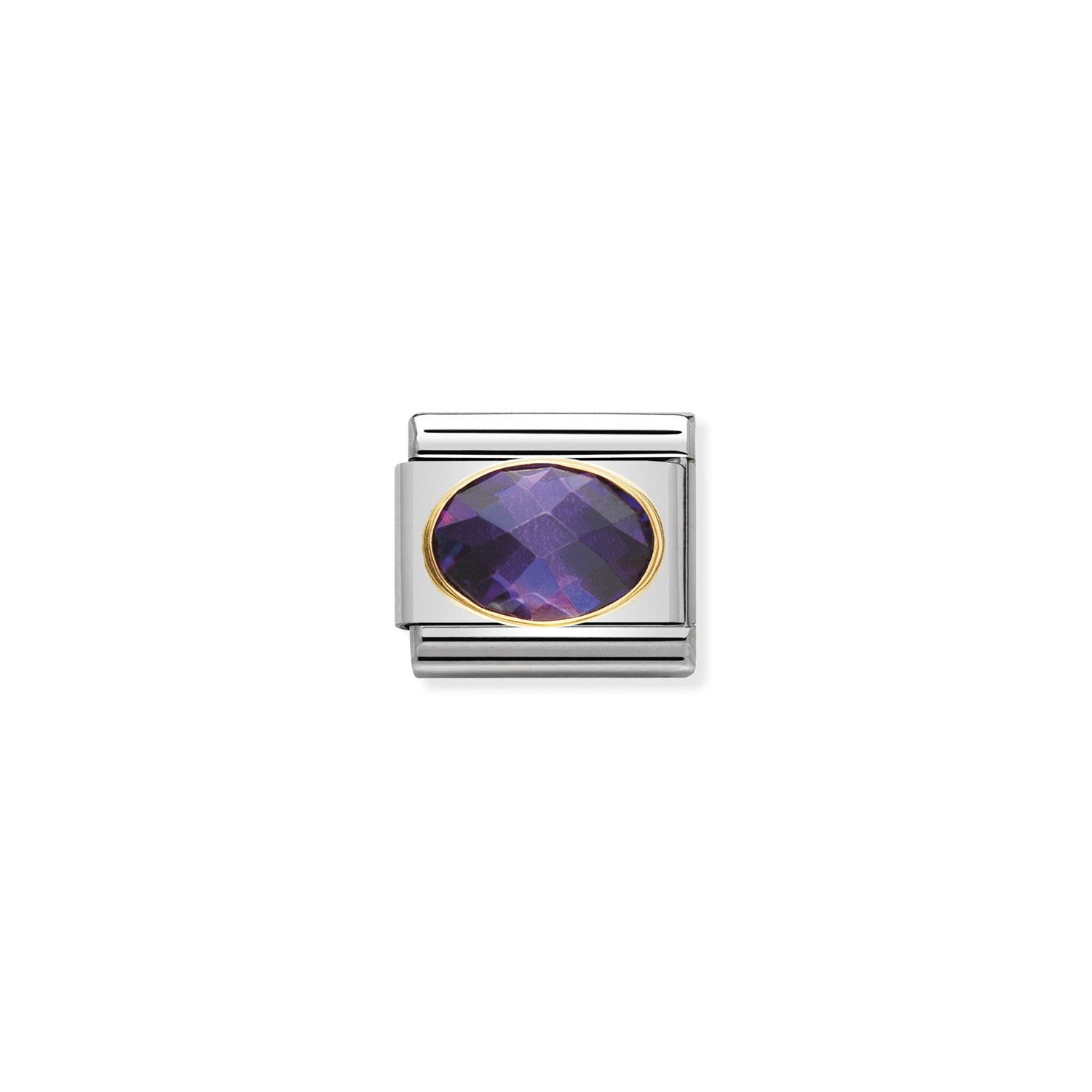 Composable Classic Link Oval Mor Zirkon Taşlı 18 Ayar Altın