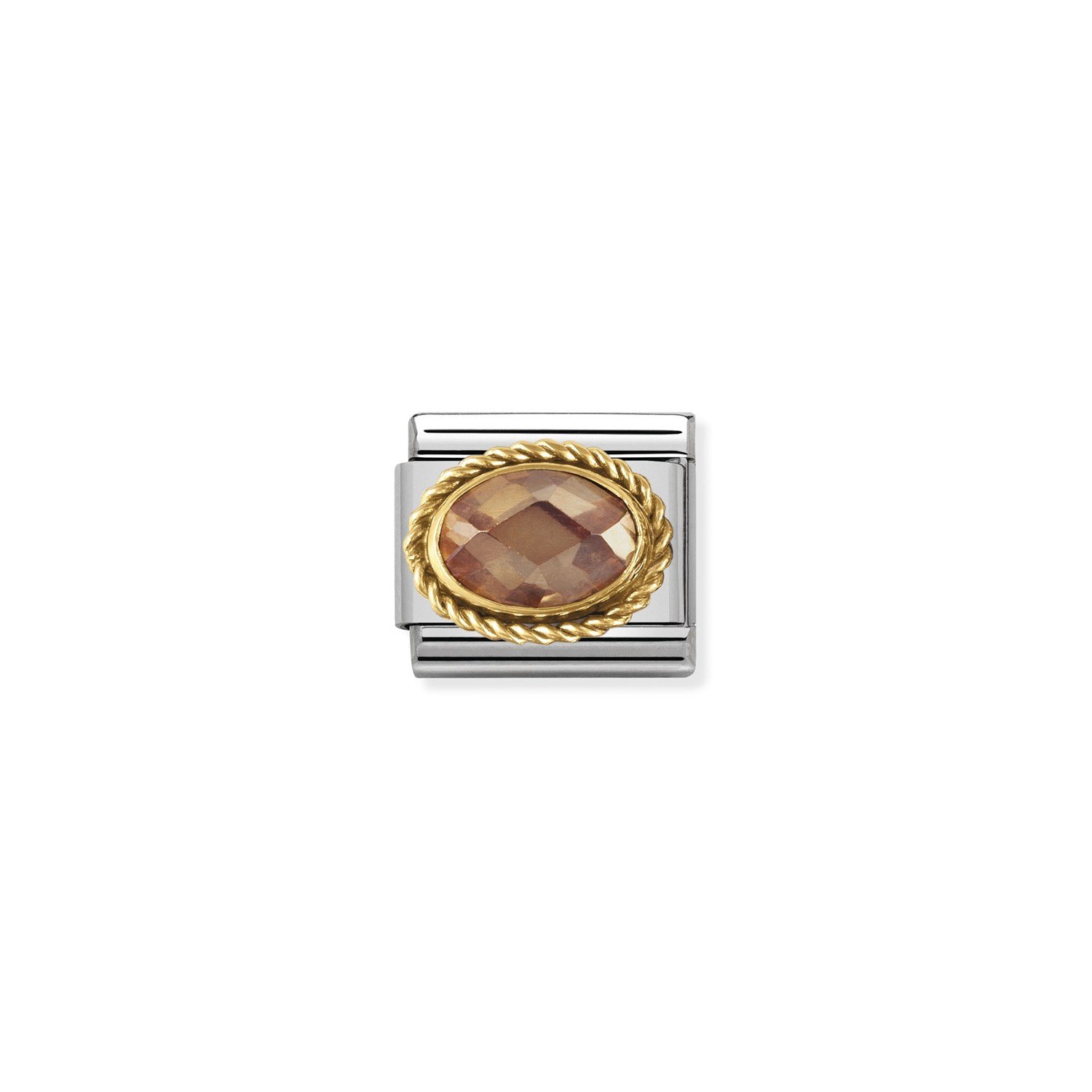 Composable Classic Link Oval Şampanya Rengi 18 Ayar Altın