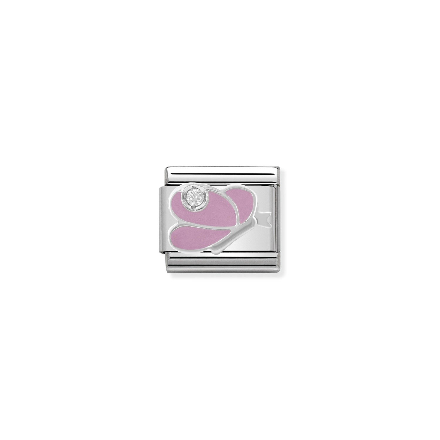 Composable Classic Link Pembe Kelebek Esintisi 925 Ayar Gümüş