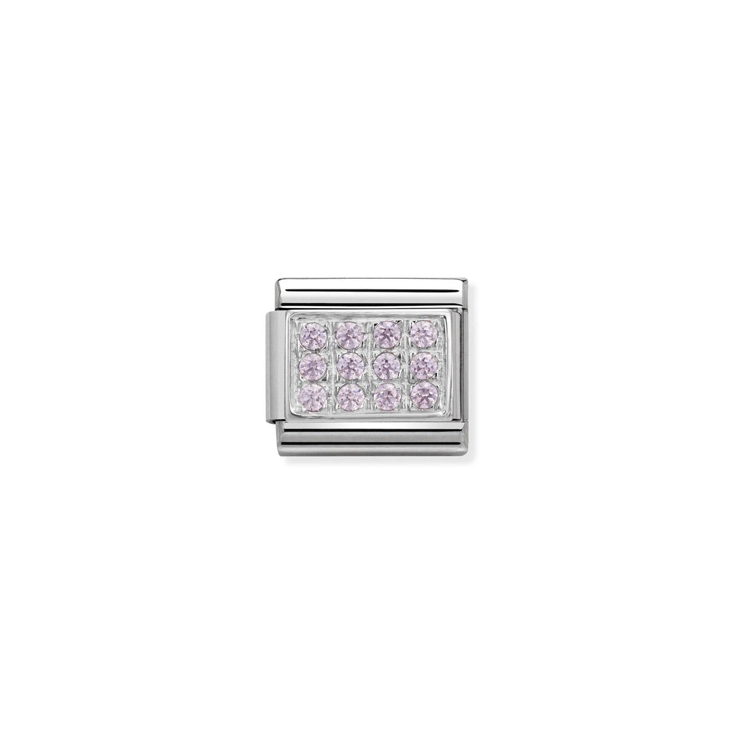 Composable Classic Link Pembe Kübik Zirkon Taşlar 925 Ayar Gümüş