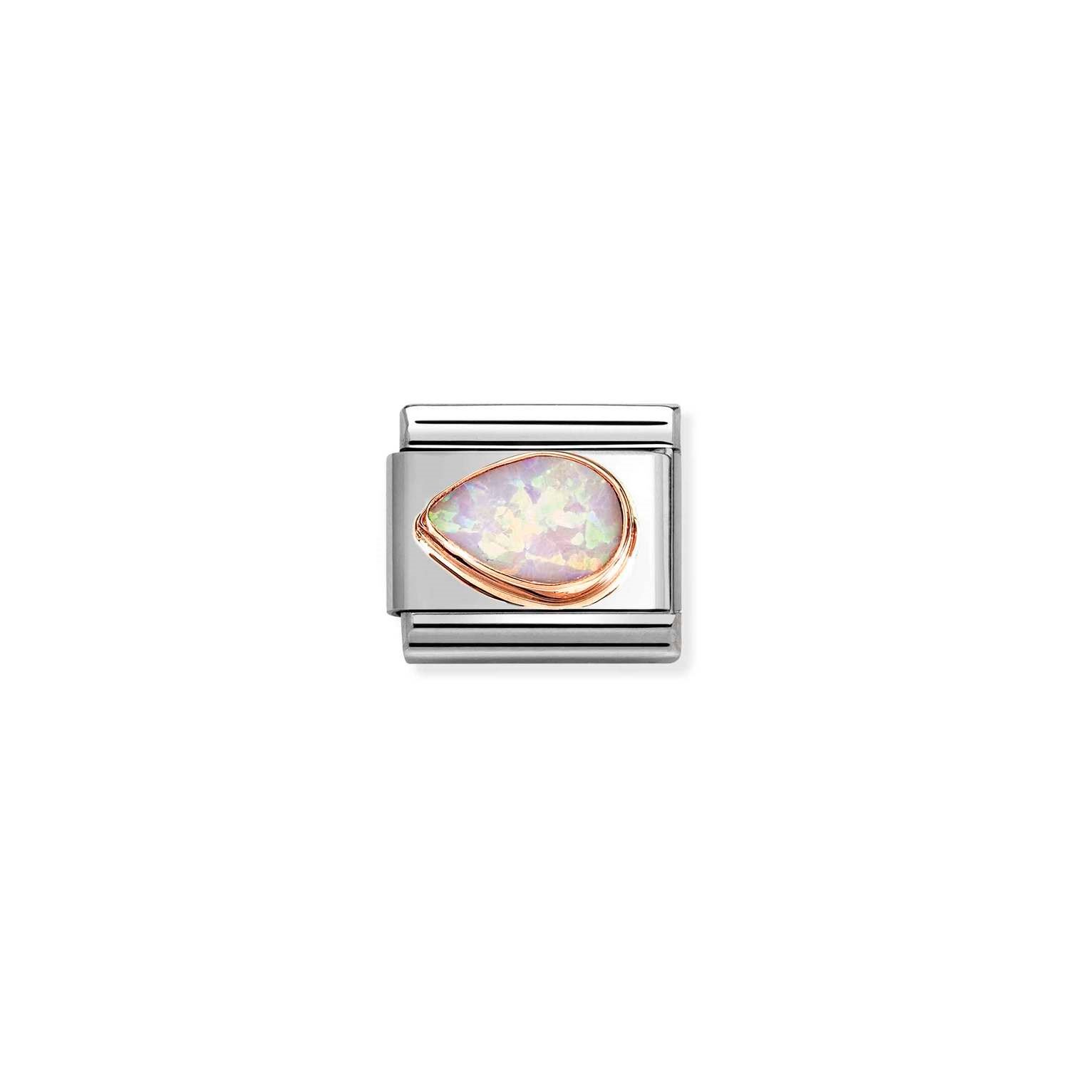 Composable Classic Link Pembe Opal Taşlı Damla 9 Ayar Rose Gold