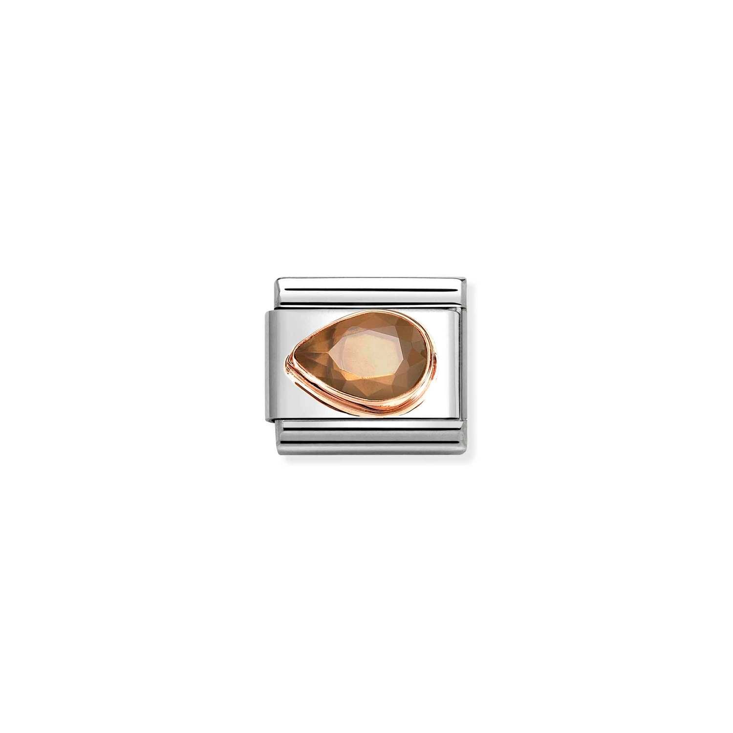 Composable Classic Link Sarı Damla Taşlı 9 Ayar Rose Gold