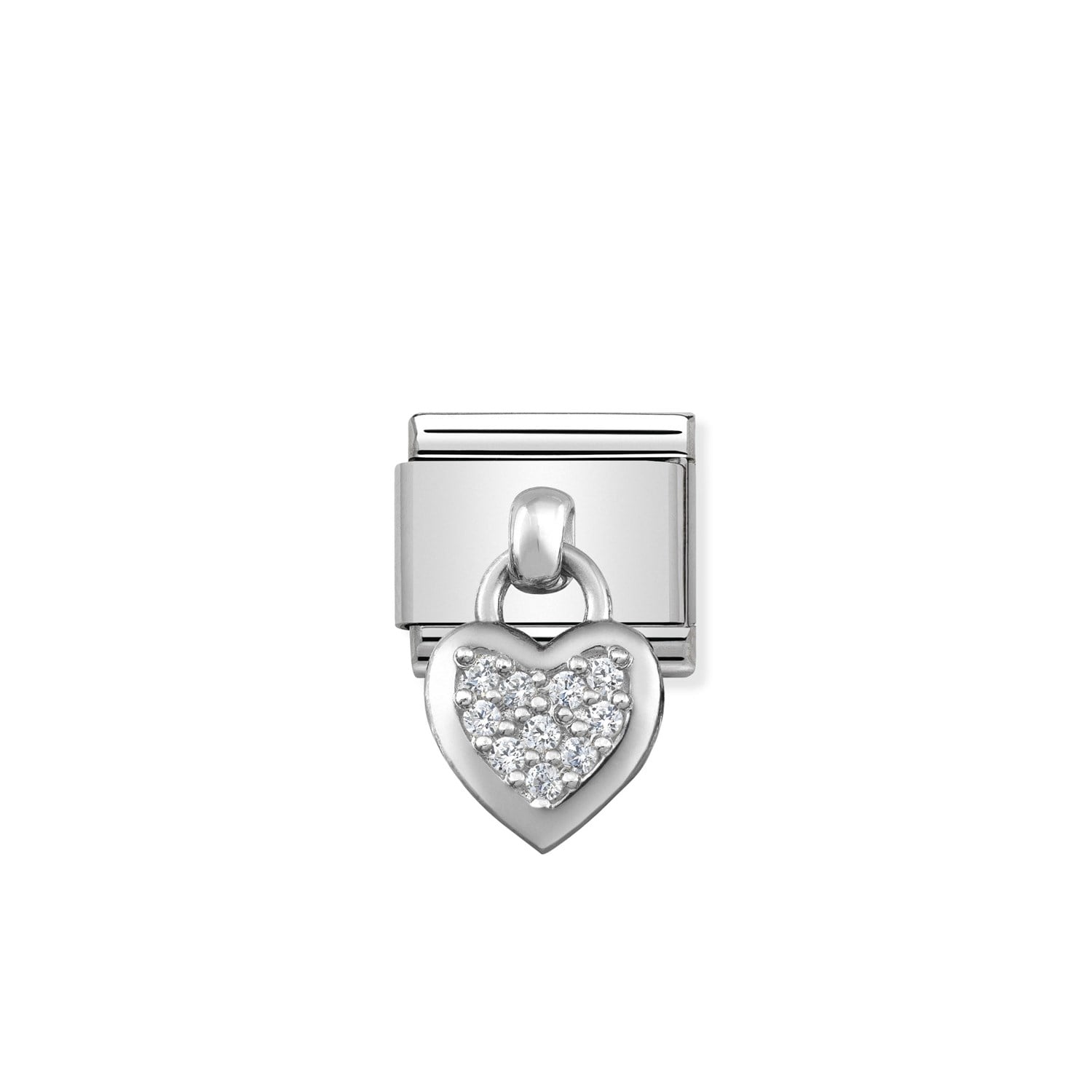 Composable Classic Link Taşlı Kalp 925 Ayar Gümüş Charm