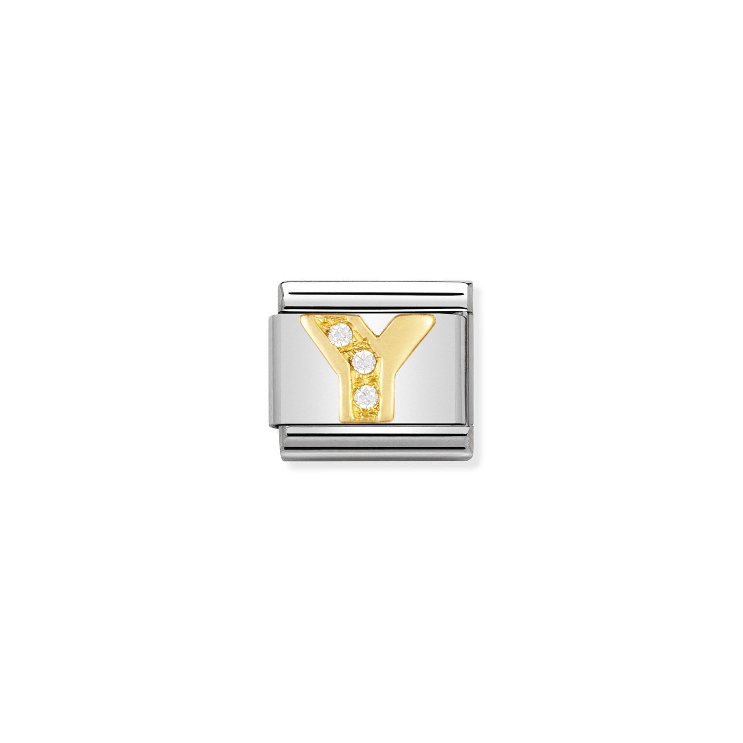 Composable Classic Link Zirkon Taşlı Y Harfi 18 Ayar Altın