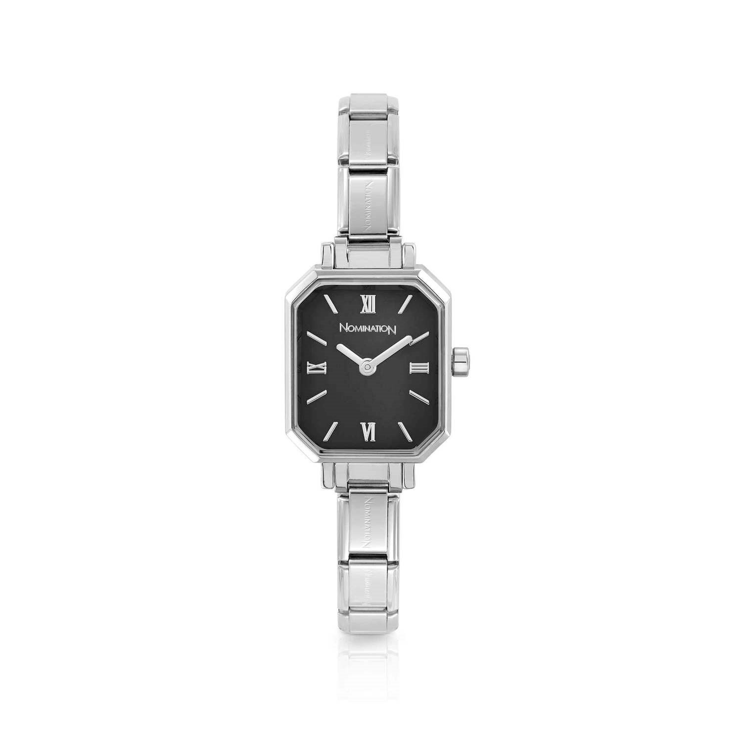 Composable Classic Time Dikdörtgen Siyah Kadran Gümüş Renk Kadın Kol Saati