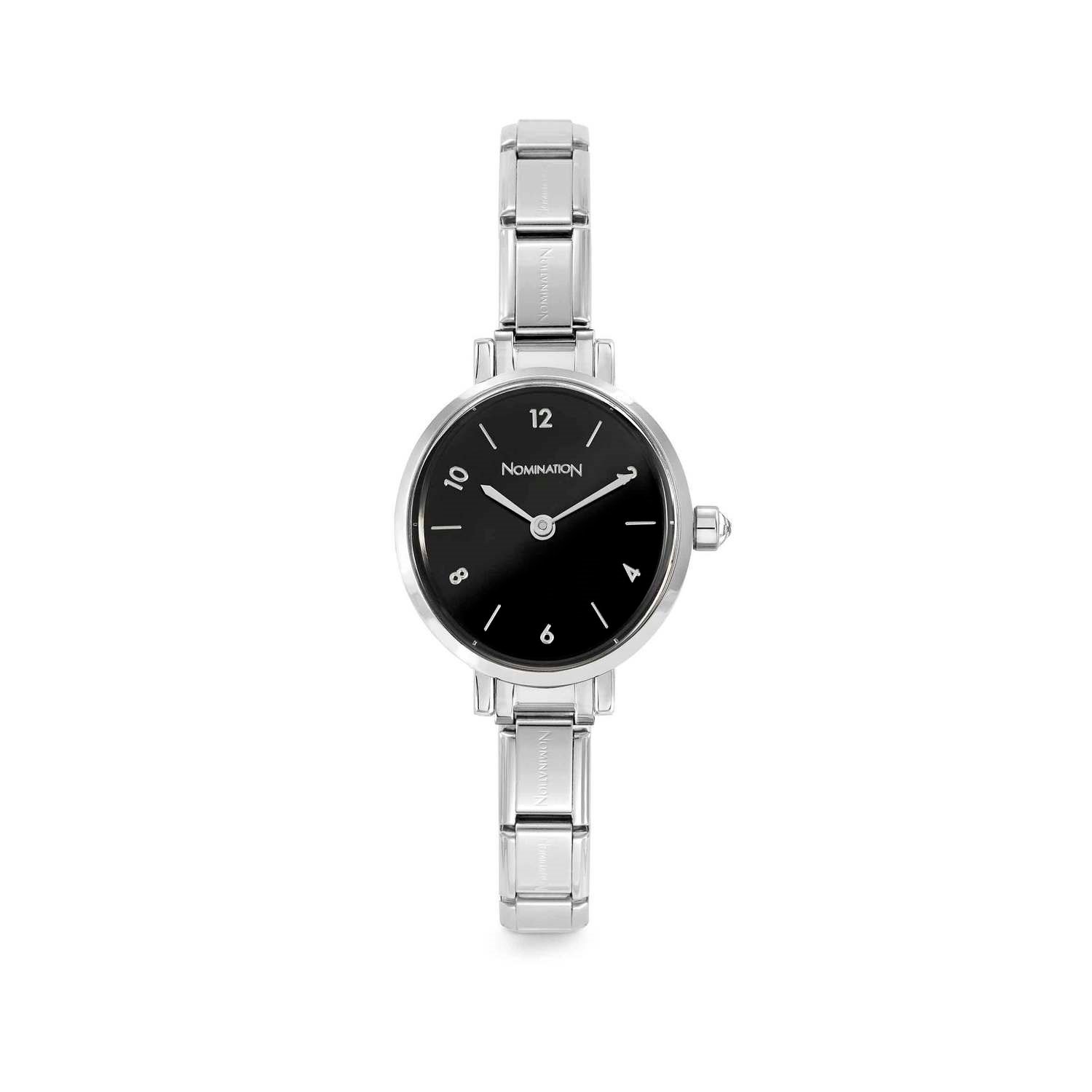 Composable Classic Time Yuvarlak Siyah Kadran Gümüş Renk Kadın Kol Saati