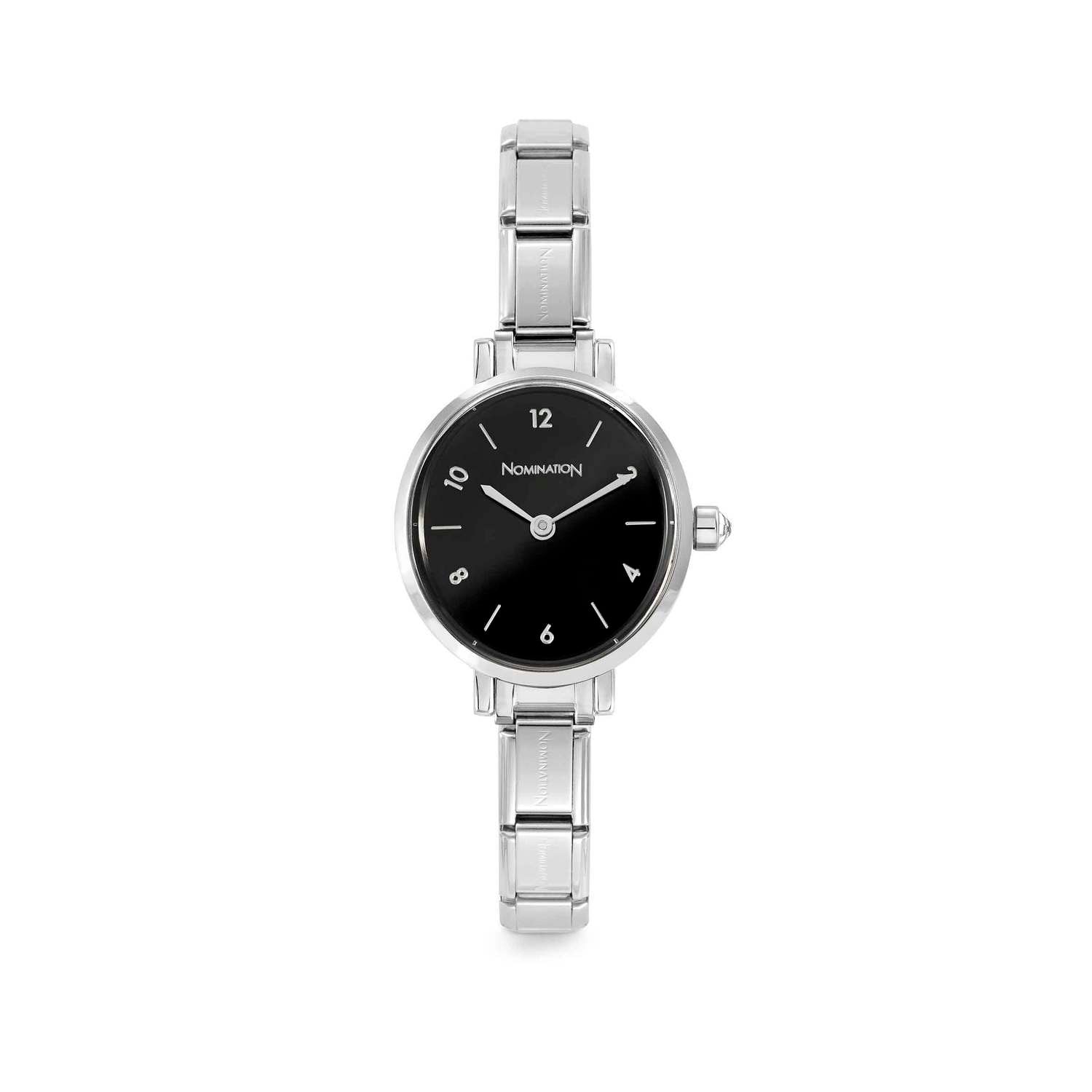 Composable Classic Time Yuvarlak Siyah Kadran Gümüş Renk Kadın Kol Saati