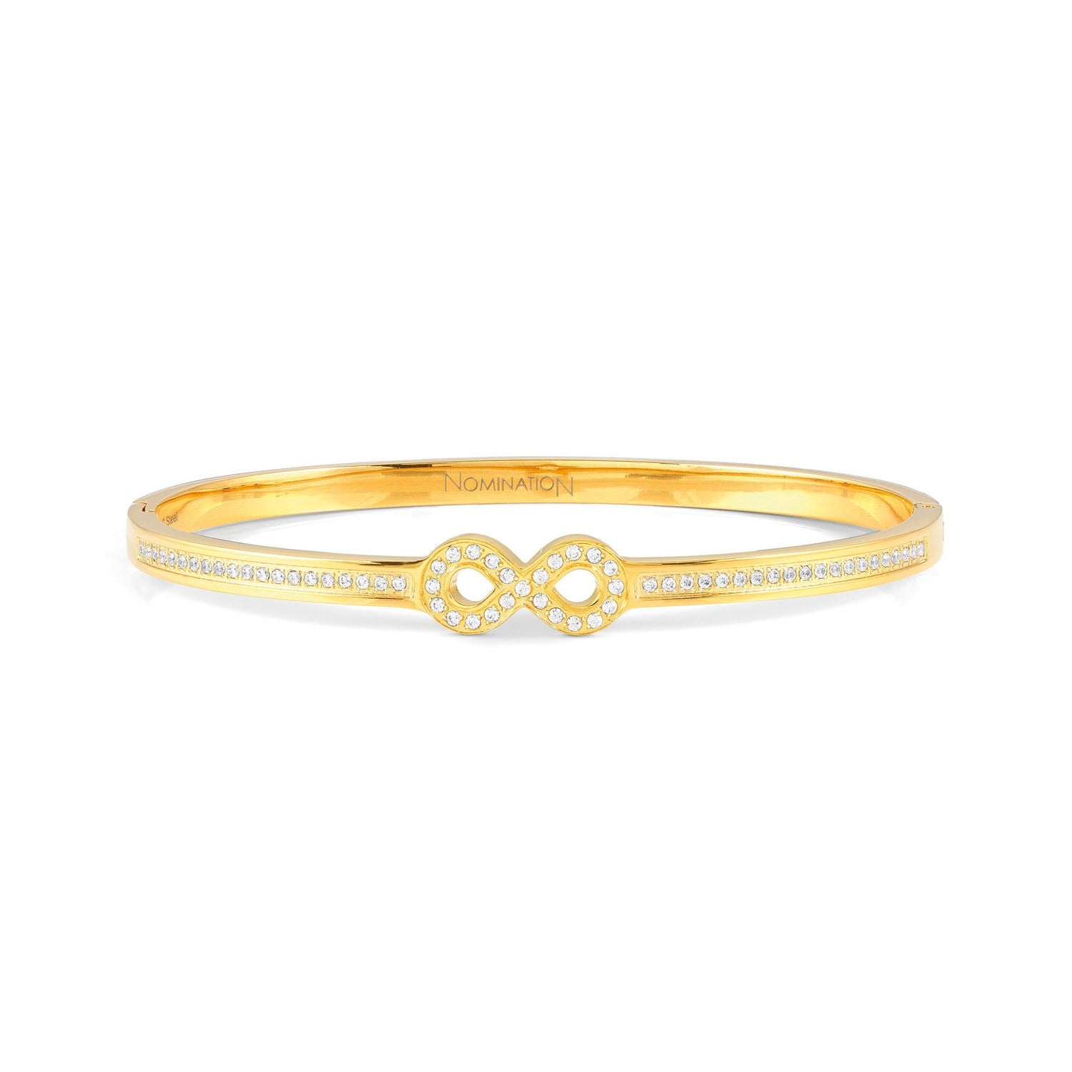 Pretty Bangles Beyaz Zirkon Taşlı Sonsuzluk Bileklik Altın Renk Large