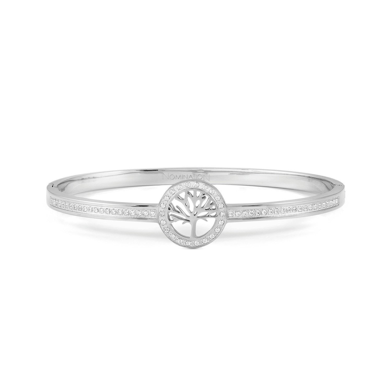 Pretty Bangles Hayat Ağacı Beyaz Zirkon Taşlı Bileklik Gümüş Renk Large