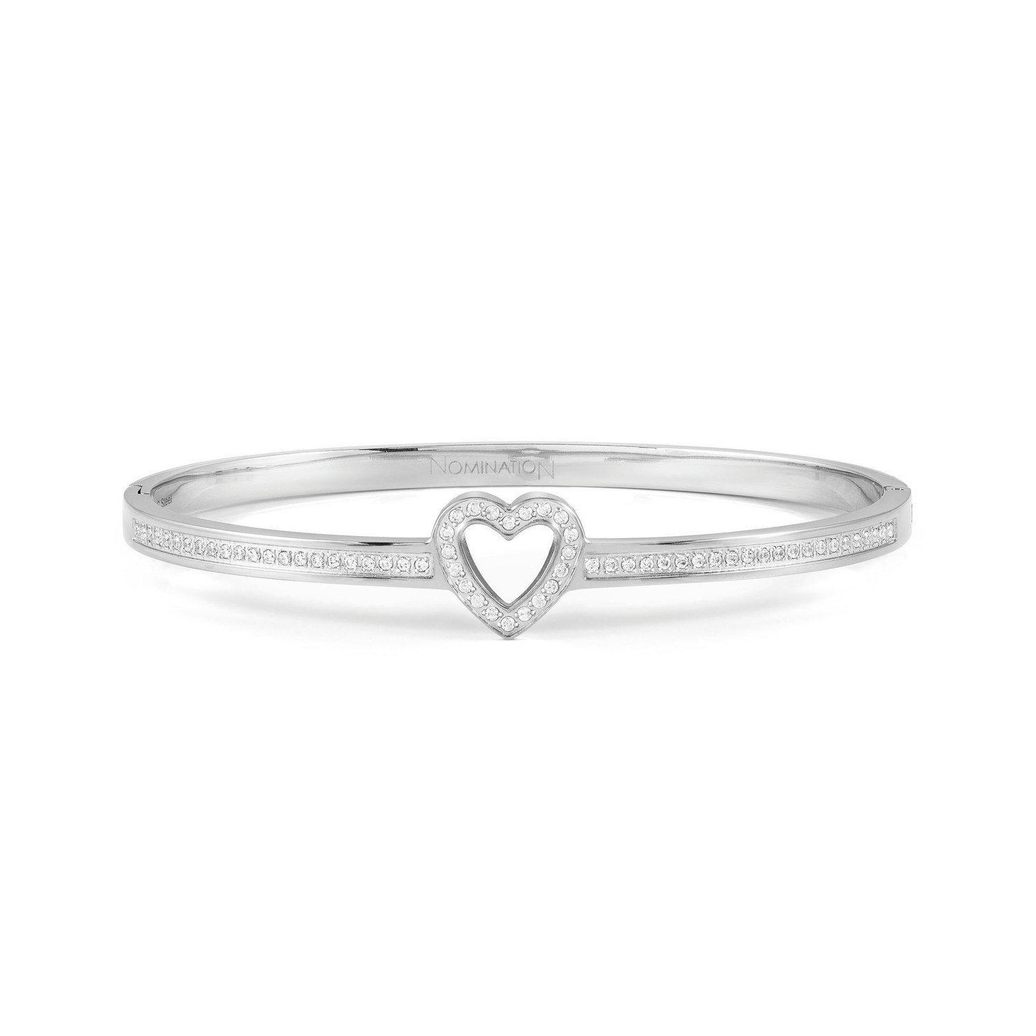 Pretty Bangles Kalp Beyaz Zirkon Taşlı Bileklik Altın Renk Large