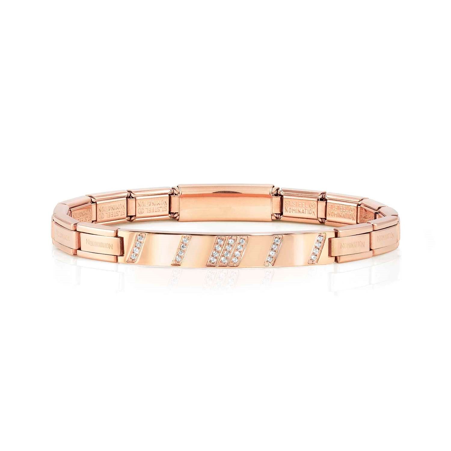 Trendsetter Zirkon Taşlı New York Çelik Bileklik Rose Altın Renk