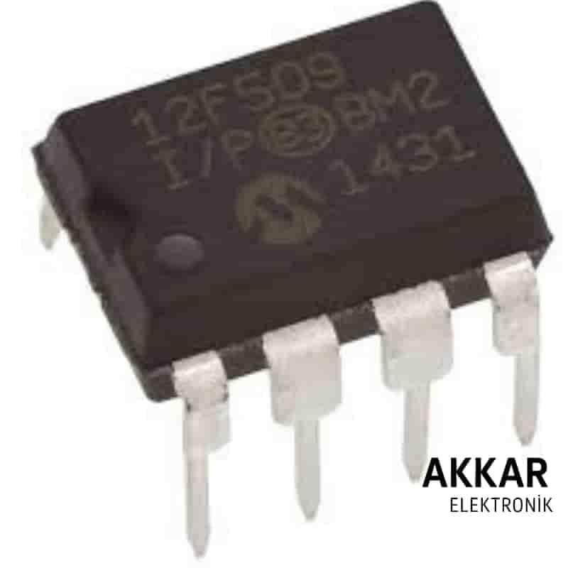 PIC12F509 I/P 8-Bit 4Mhz Mikrodenetleyici DIP8 Entegre 12F509