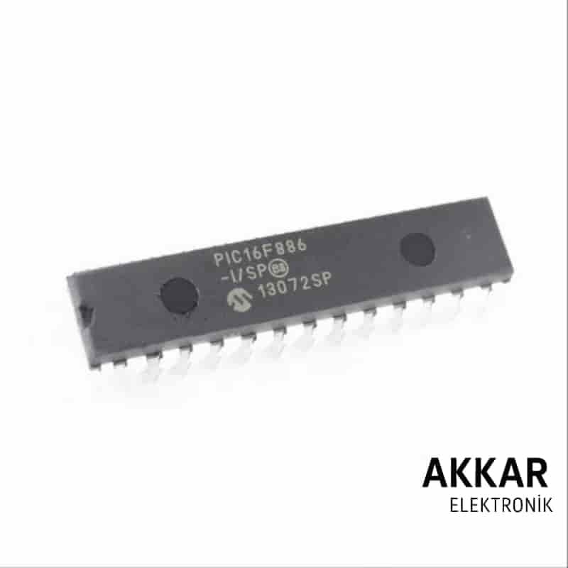 PIC16F886-I/SP SPDIP-28 8-Bit 20 MHz Mikrodenetleyici Entegre 16F886