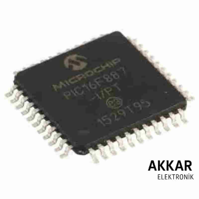 PIC16F887 I/PT SMD TQFP-44 8-Bit 20 MHz  Entegre 16F887