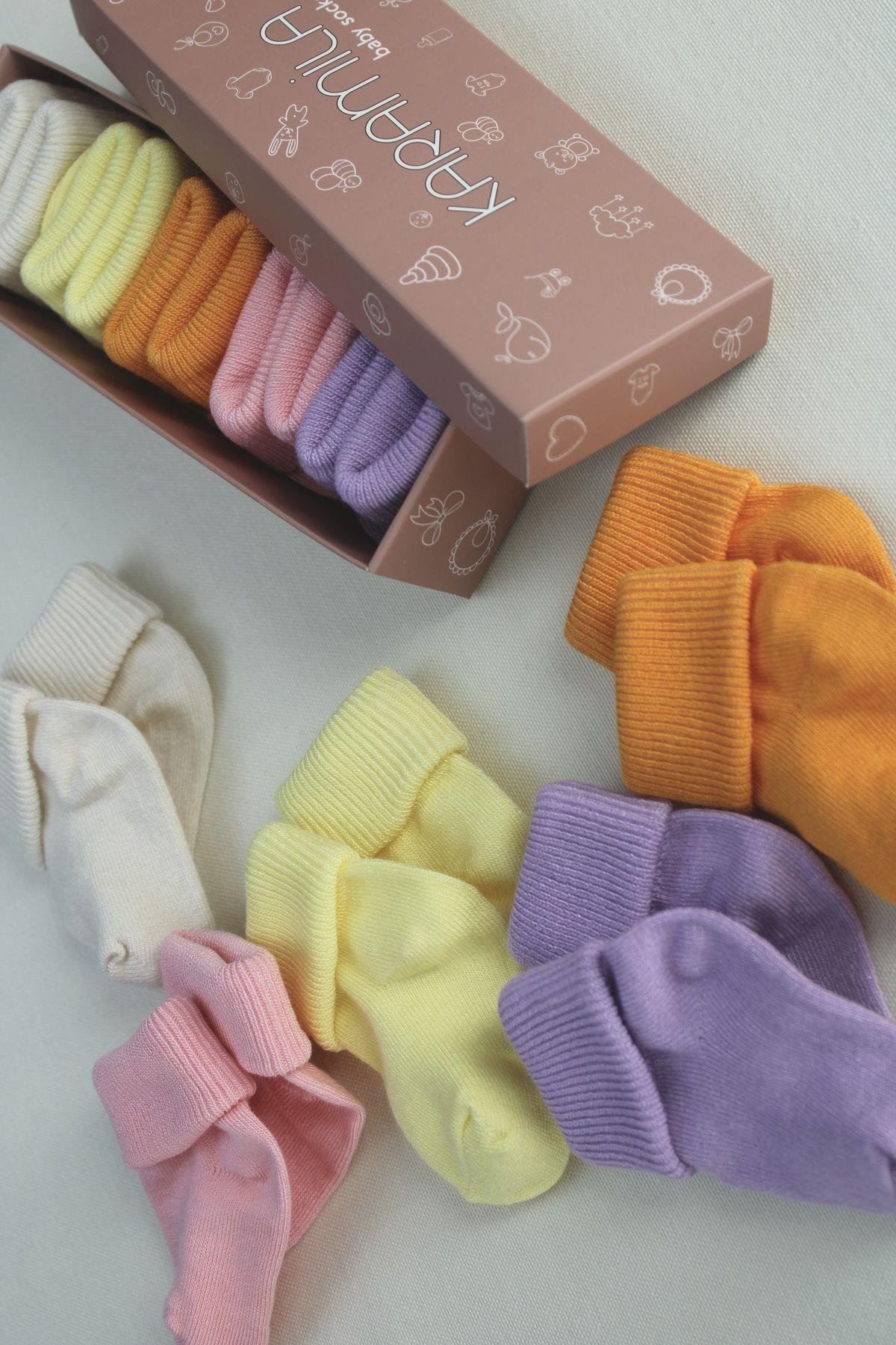 5'li Set Bebek BAMBU Çorap - Yenidoğan Çorap - Bebek Çorap Baby Socks
