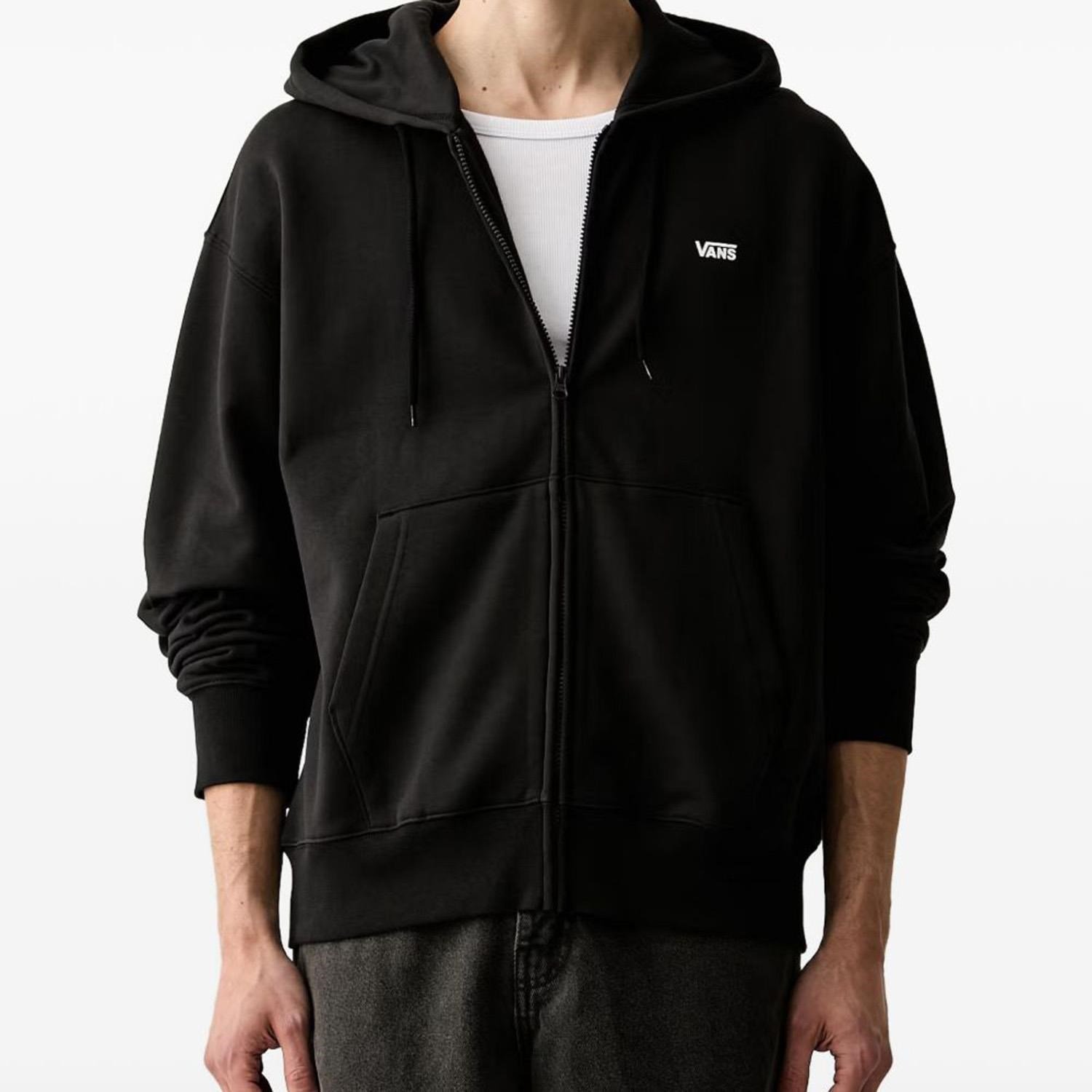 VANS Left Chest Full Zip Erkek Sweatshirt VN0010GGBLK1