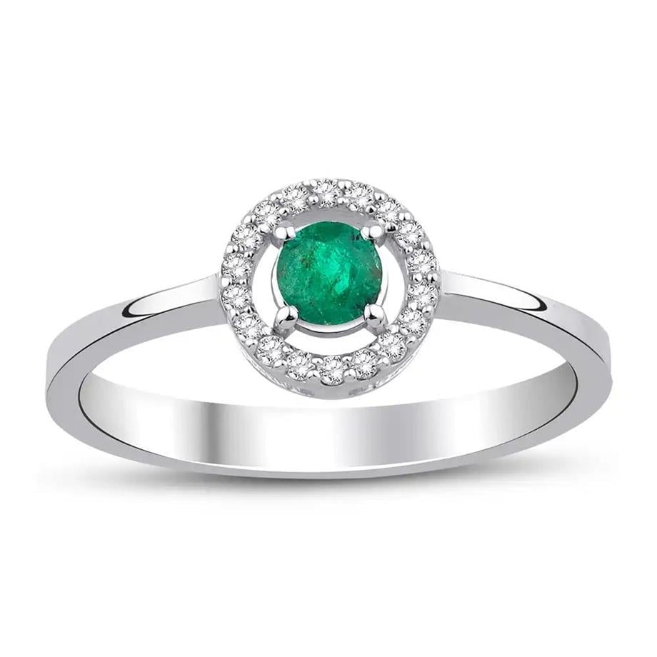 0.22 Karat Pırlantalı Zümrüt Yüzük