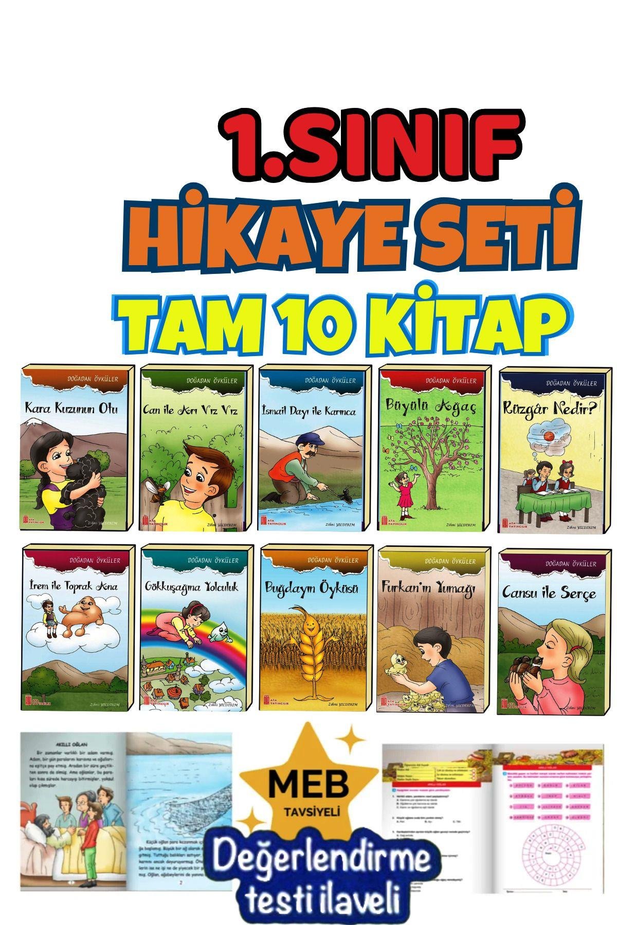 1.sınıflar Için Öğrencilerin Severek Okuyacakları Değerlerimize Uygun 10'lu Hikaye Kitabı Seti